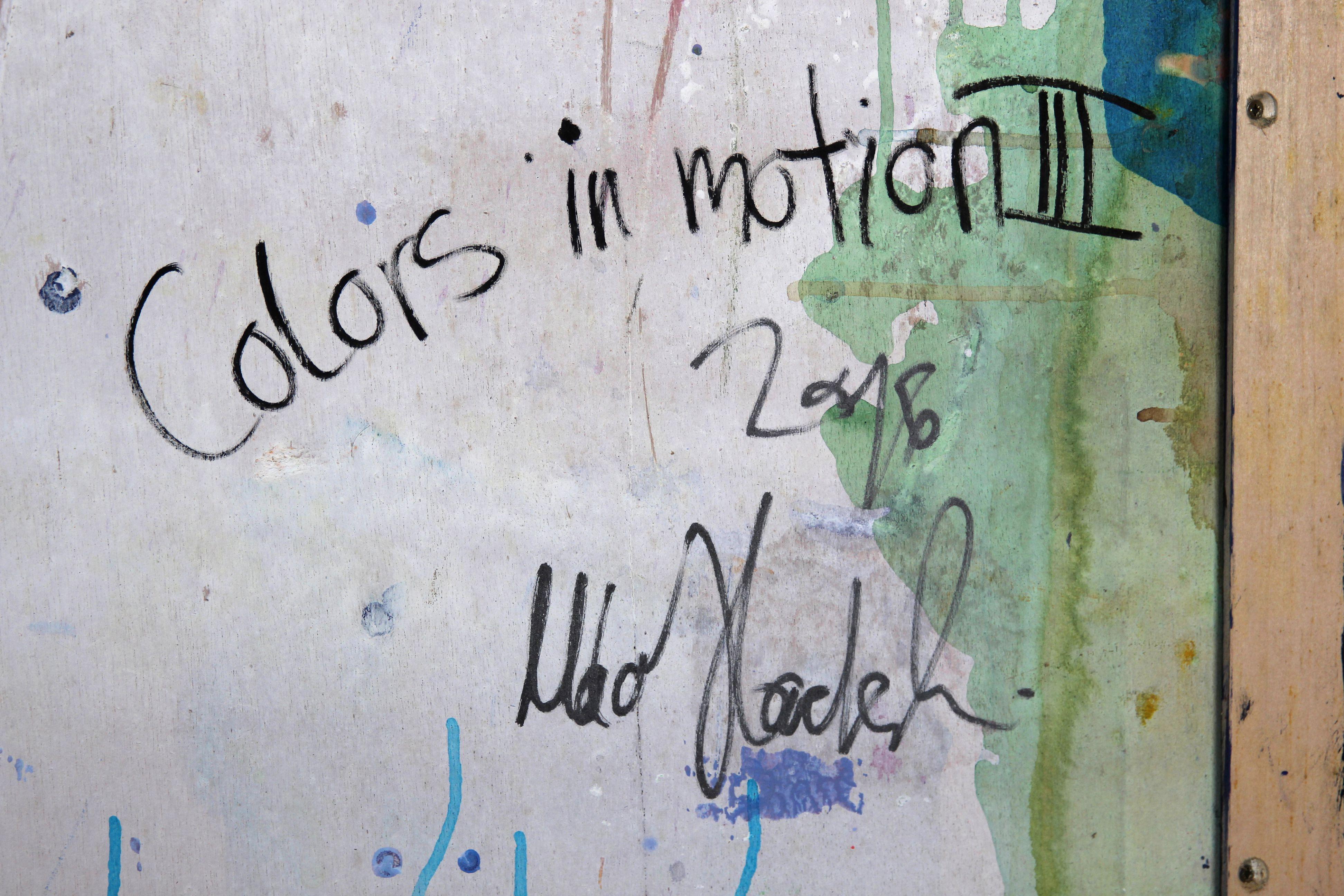 Udo Haderlein Pittura astratta su Wood 
