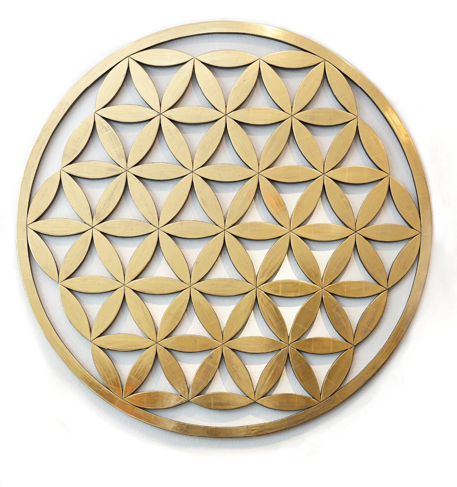 Blume des Lebens ( Flower Of Life ) Gilded Hand-Carved Wood  by Udo Haderlein