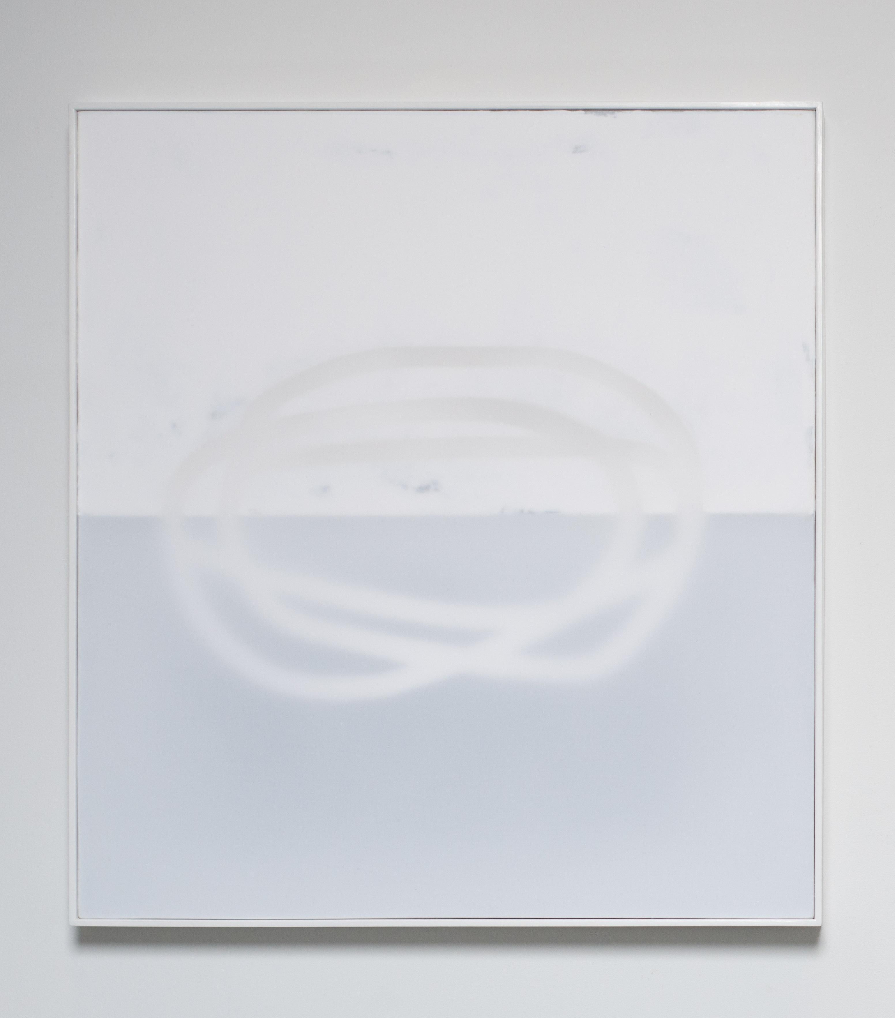 White on White, Small, Minimalist, Abstract Painting on Canvas - Contemporary Mixed Media Art by Udo Noger