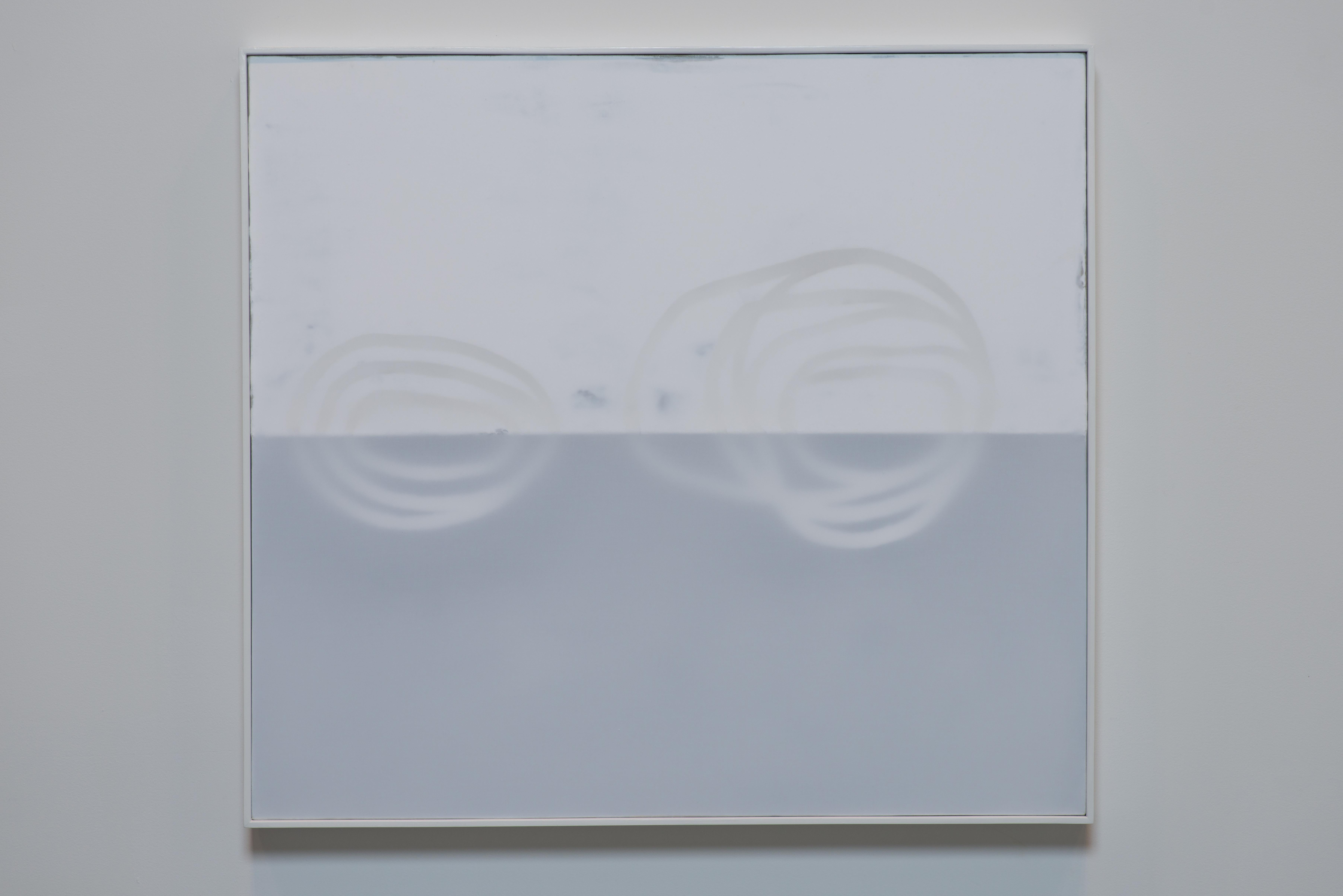 Peinture abstraite sur toile, blanc sur blanc, petite, minimaliste - Contemporain Mixed Media Art par Udo Noger