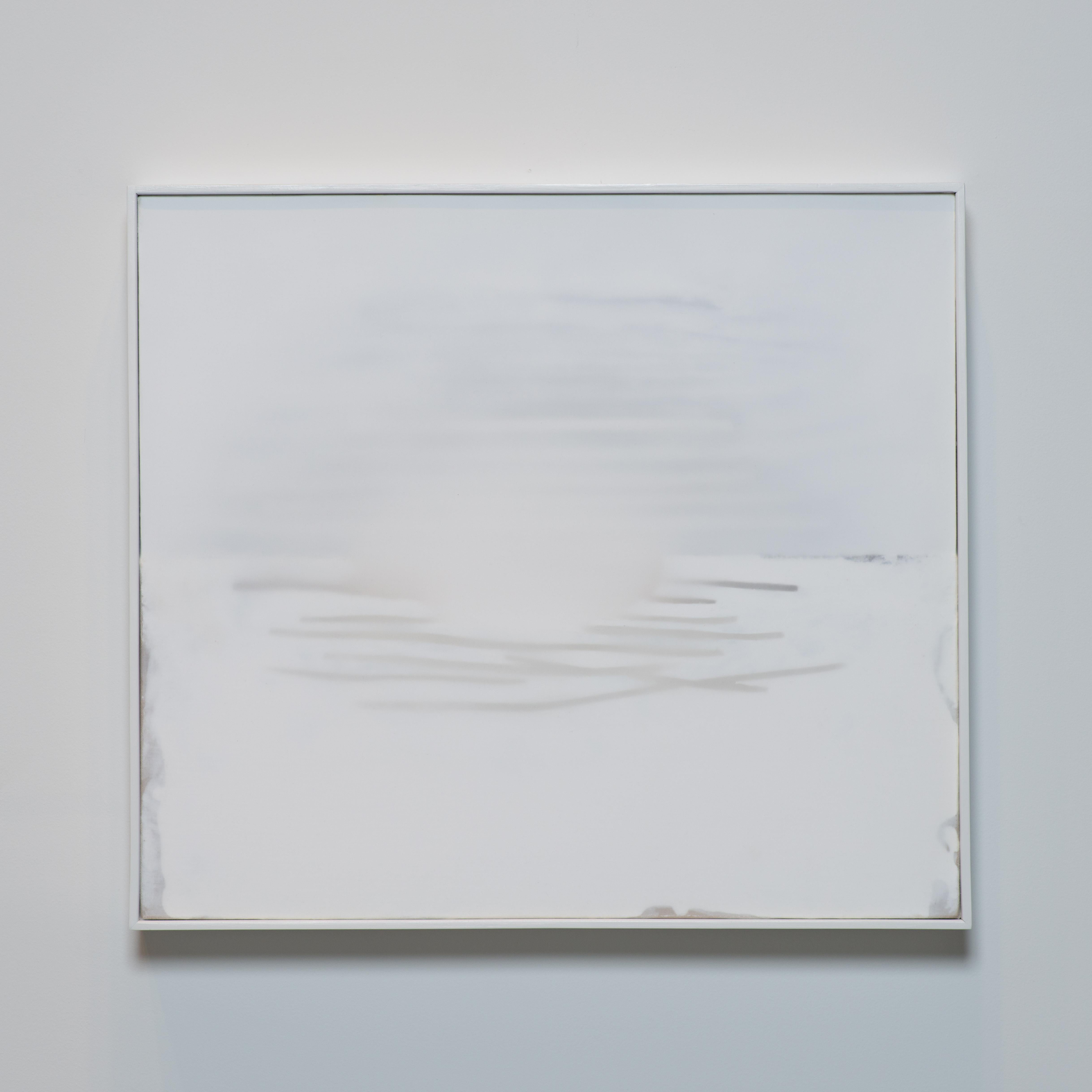 Bianco su bianco, piccolo, minimalista, dipinto astratto su tela in vendita 1