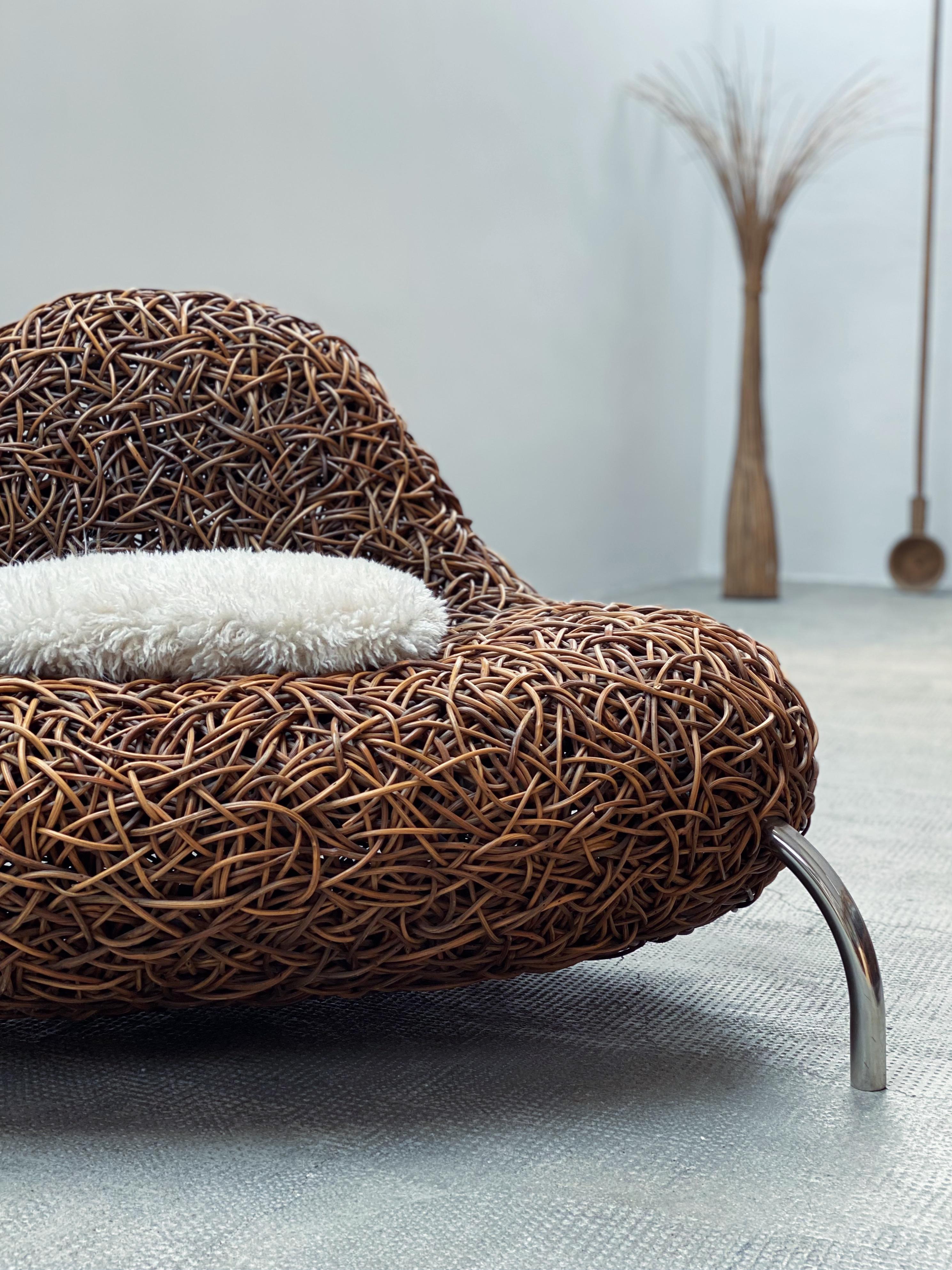 Udom Udomsrianan & Planet 2001 Rattansessel mit Nestlehne im Zustand „Hervorragend“ im Angebot in Reutlingen, DE