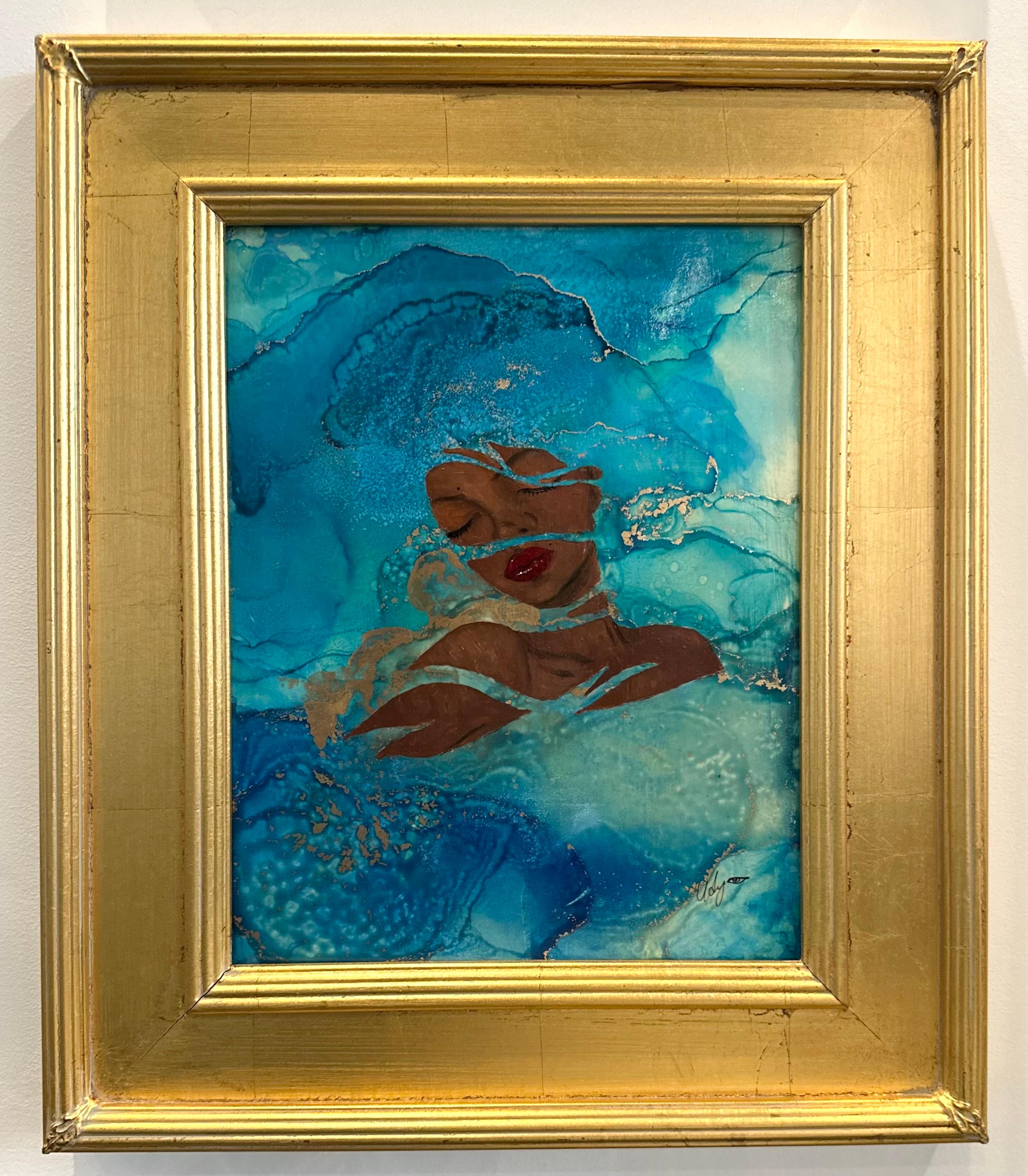 Udy Edet Portrait Painting - Swimming In The Ocean