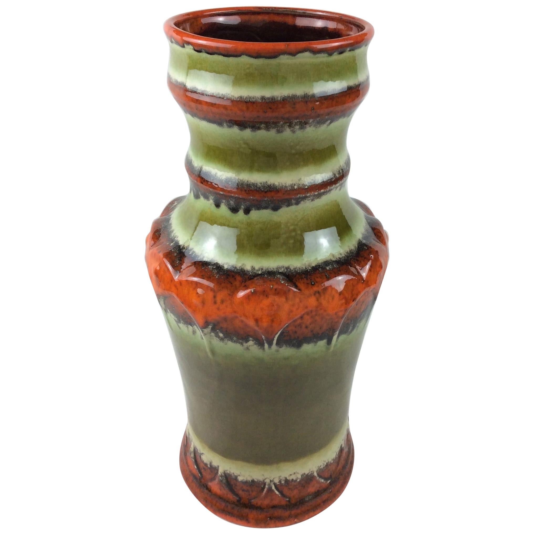 Mitte des Jahrhunderts  Keramik-Vase Westdeutschland Uebelacker Keramik Studio Pottery