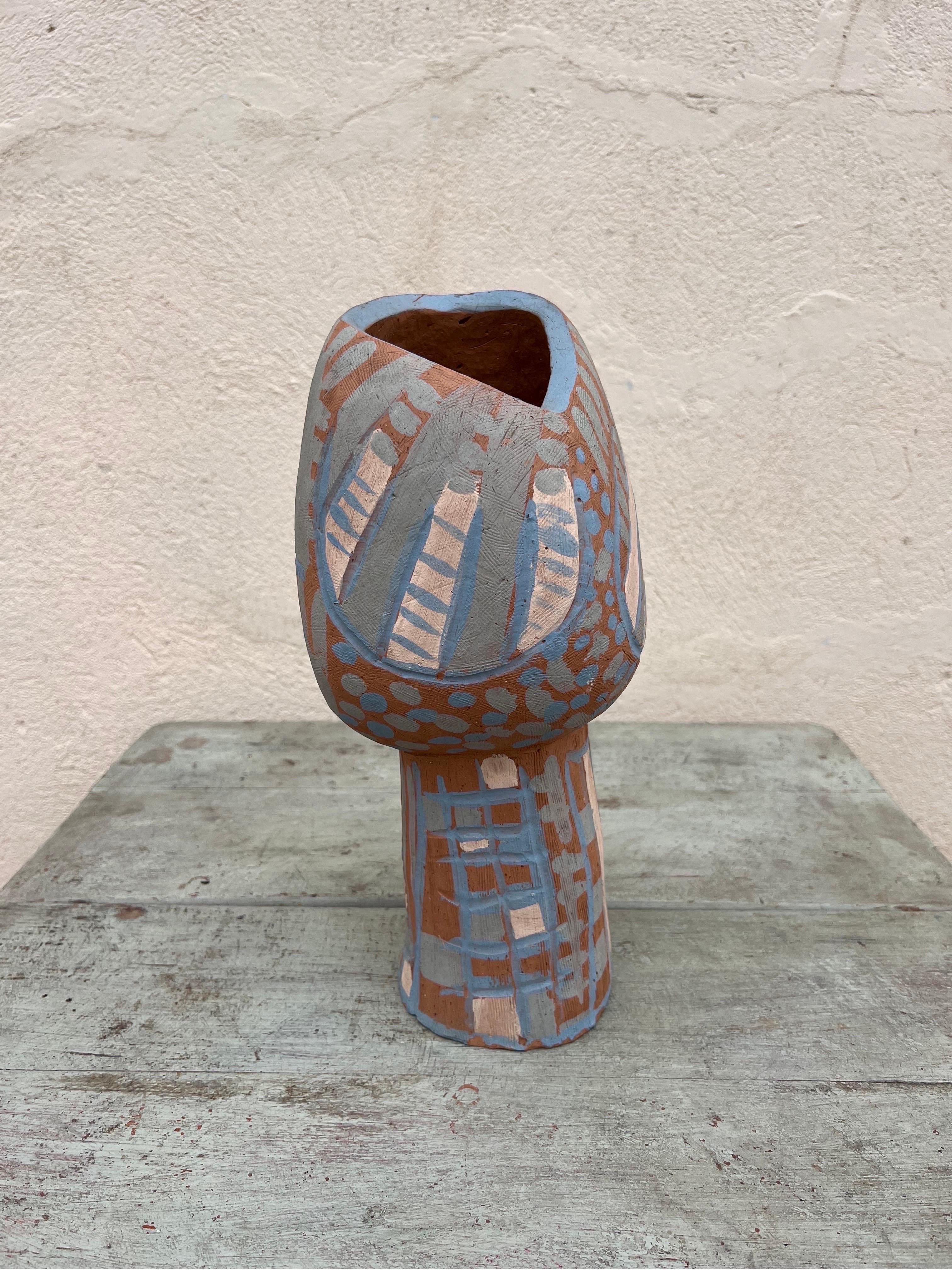 Organic Modern Ueda Satoko Abstract Clay Sculpture, Brazil 1991 For Sale