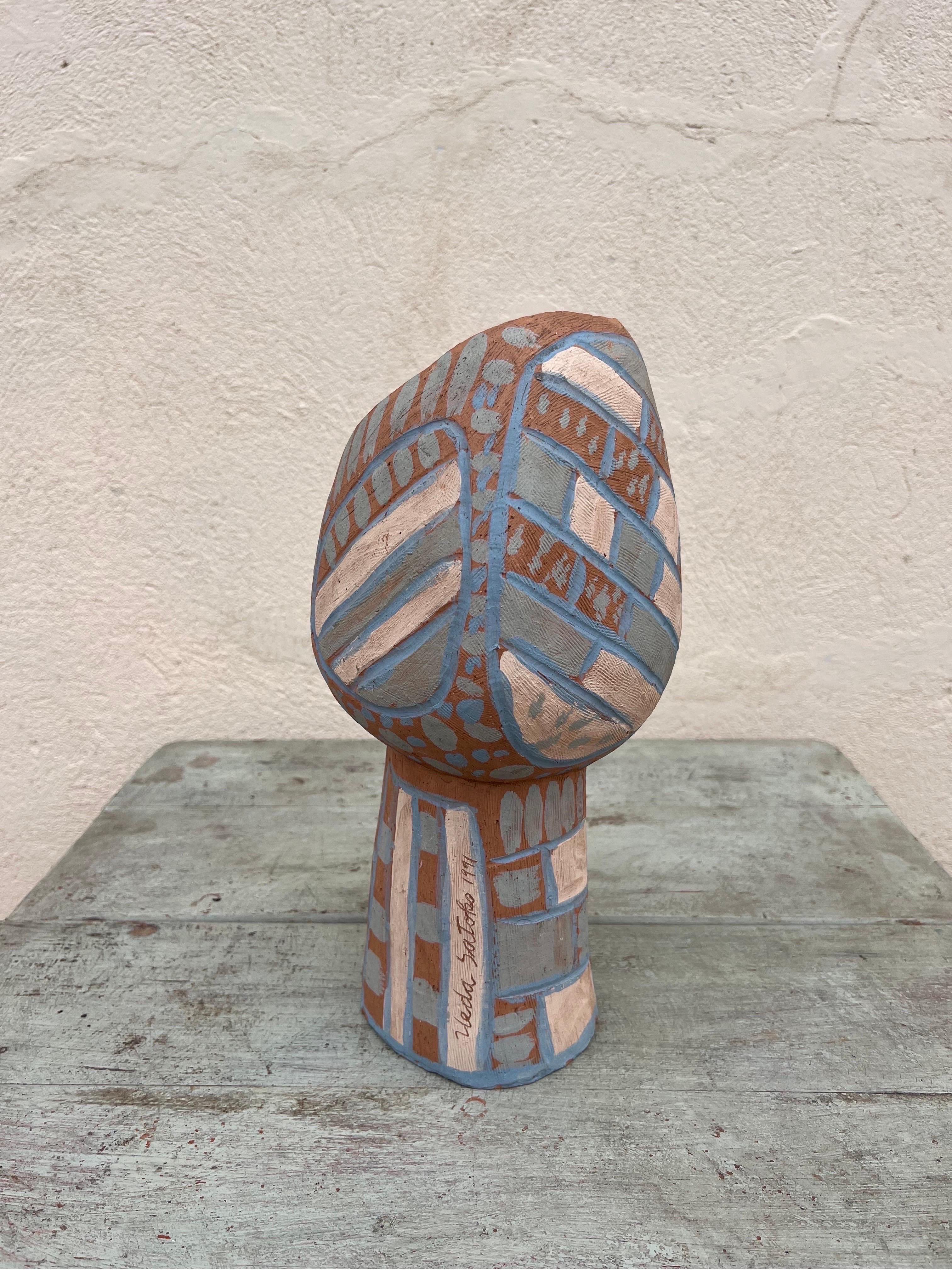20th Century Ueda Satoko Abstract Clay Sculpture, Brazil 1991 For Sale