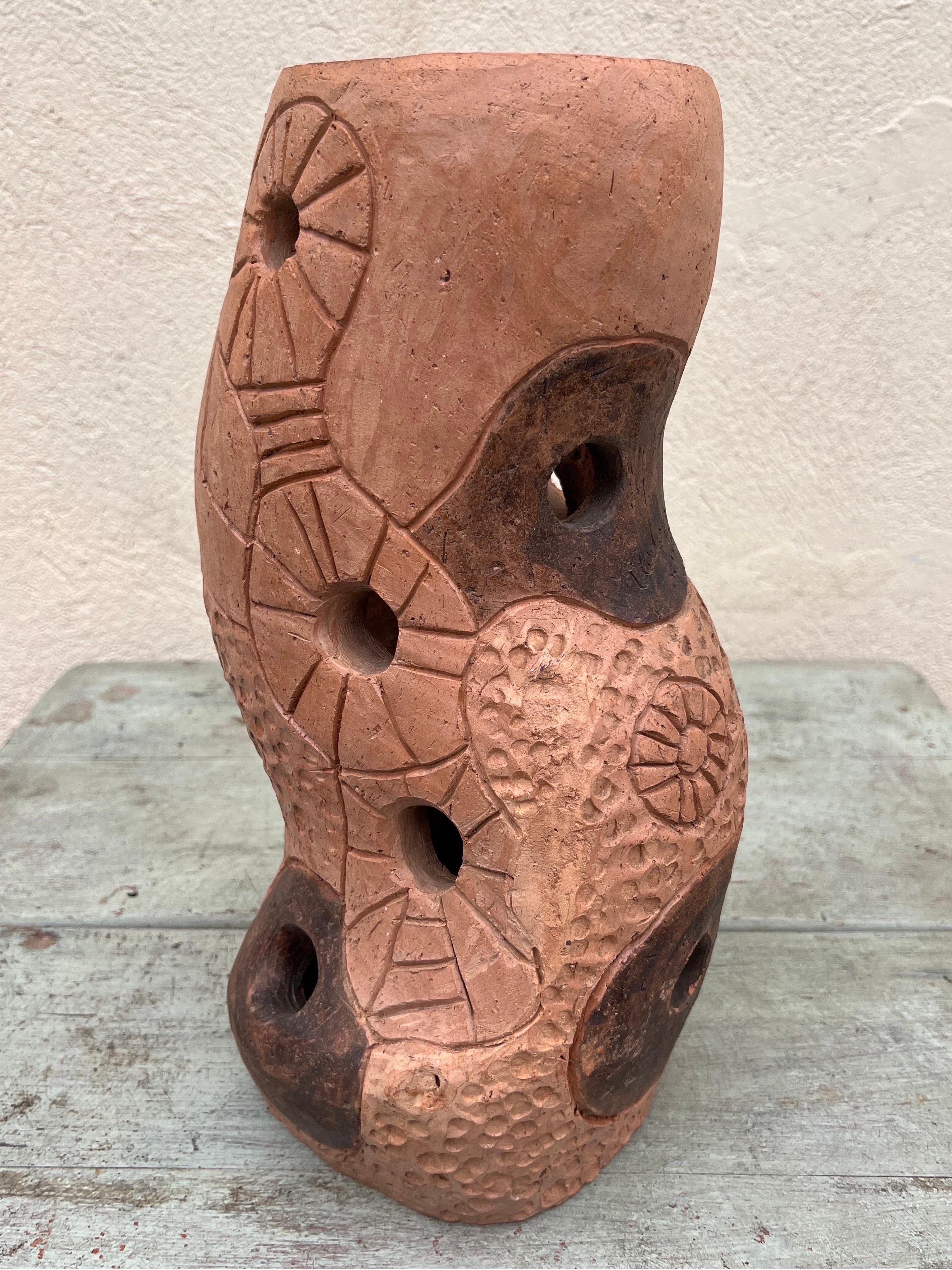 Organic Modern Ueda Satoko Clay Sculpture, Brazil, 1991 For Sale