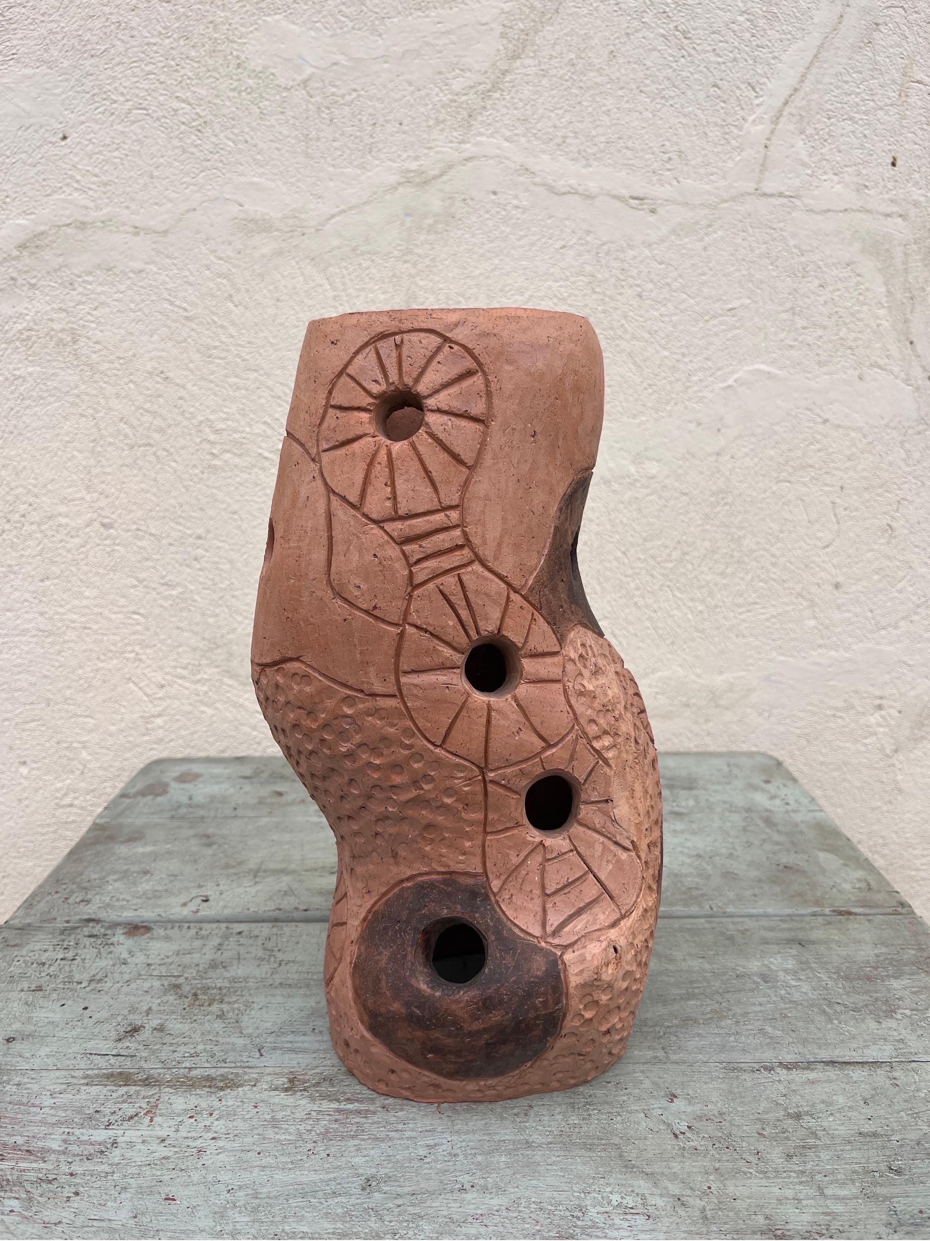 Ueda Satoko Clay Sculpture, Brazil, 1991 In Good Condition For Sale In Miami, FL