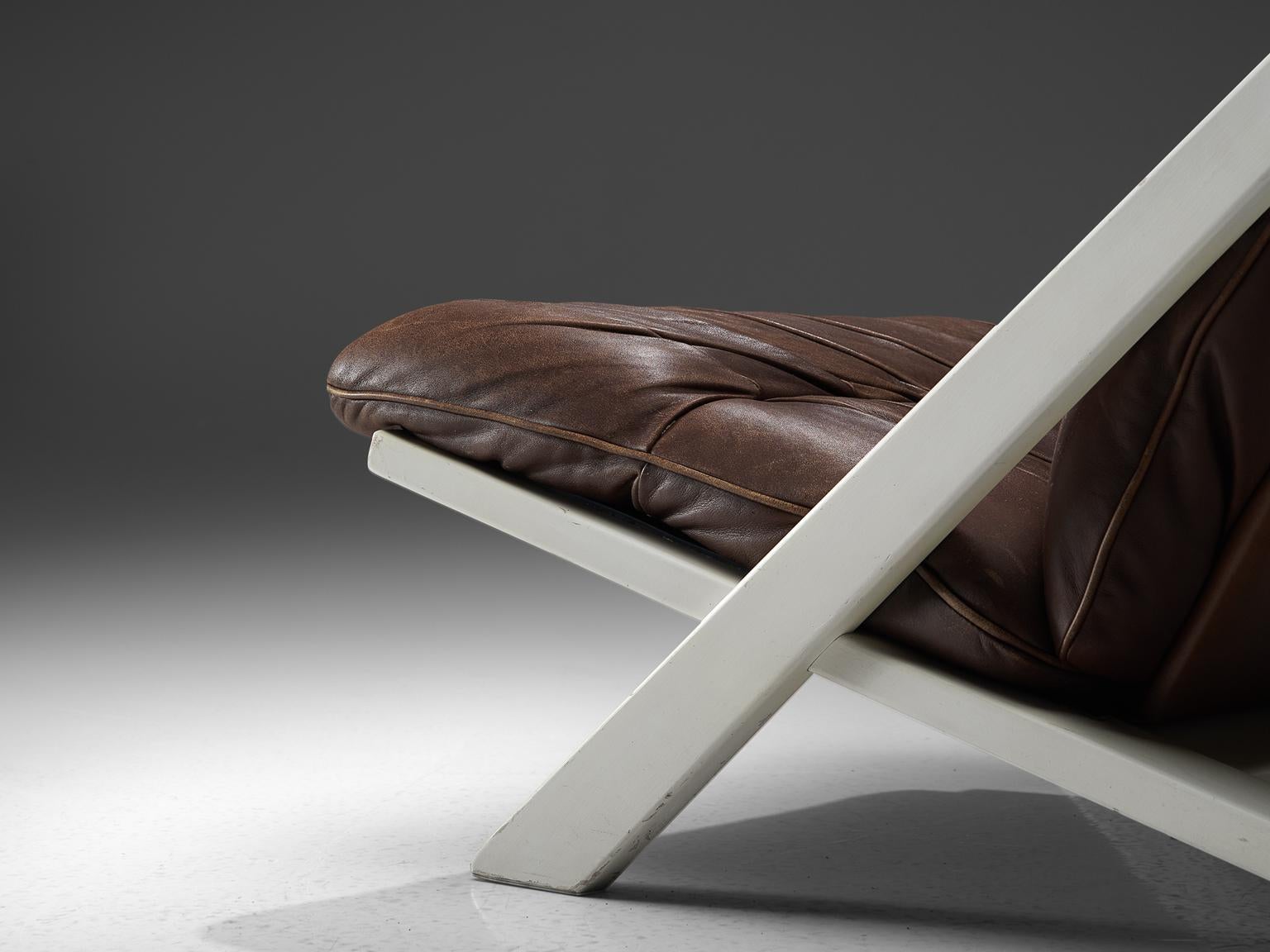 Post-Modern Ueli Berger Dark Brown Leather Lounge Chair for De Sede
