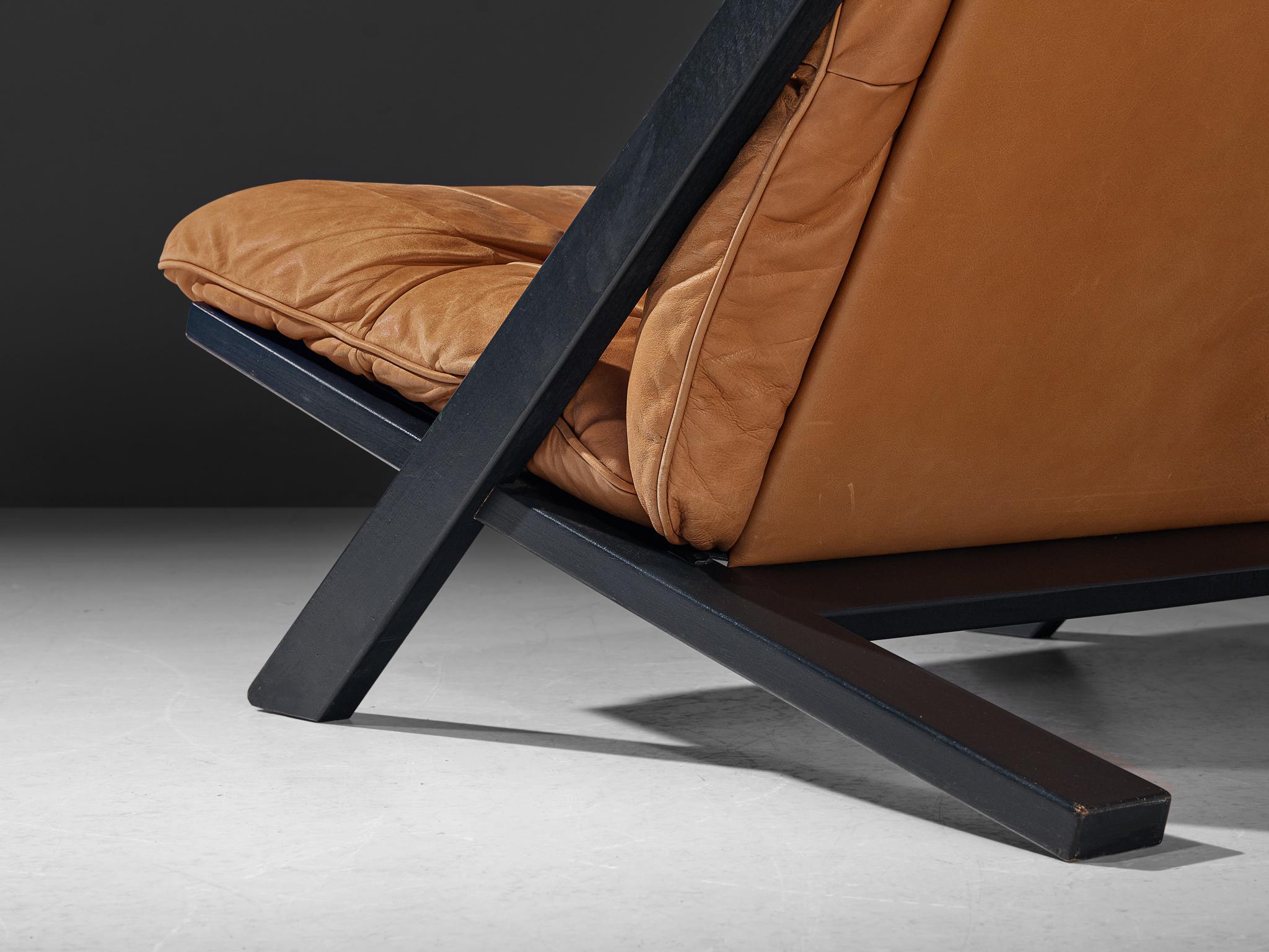Ueli Berger für De Sede 'DS-80' Loungesessel aus cognacfarbenem Leder im Zustand „Gut“ im Angebot in Waalwijk, NL