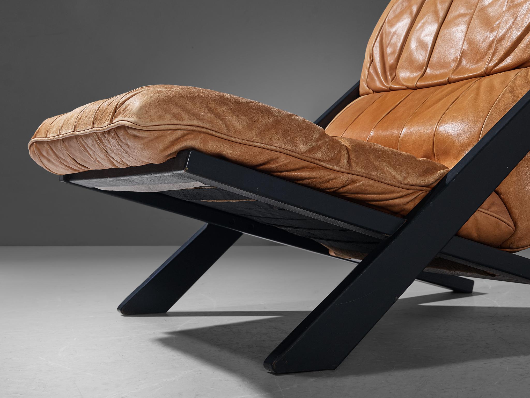 Late 20th Century Ueli Berger for De Sede Lounge Chair in Cognac Leather For Sale