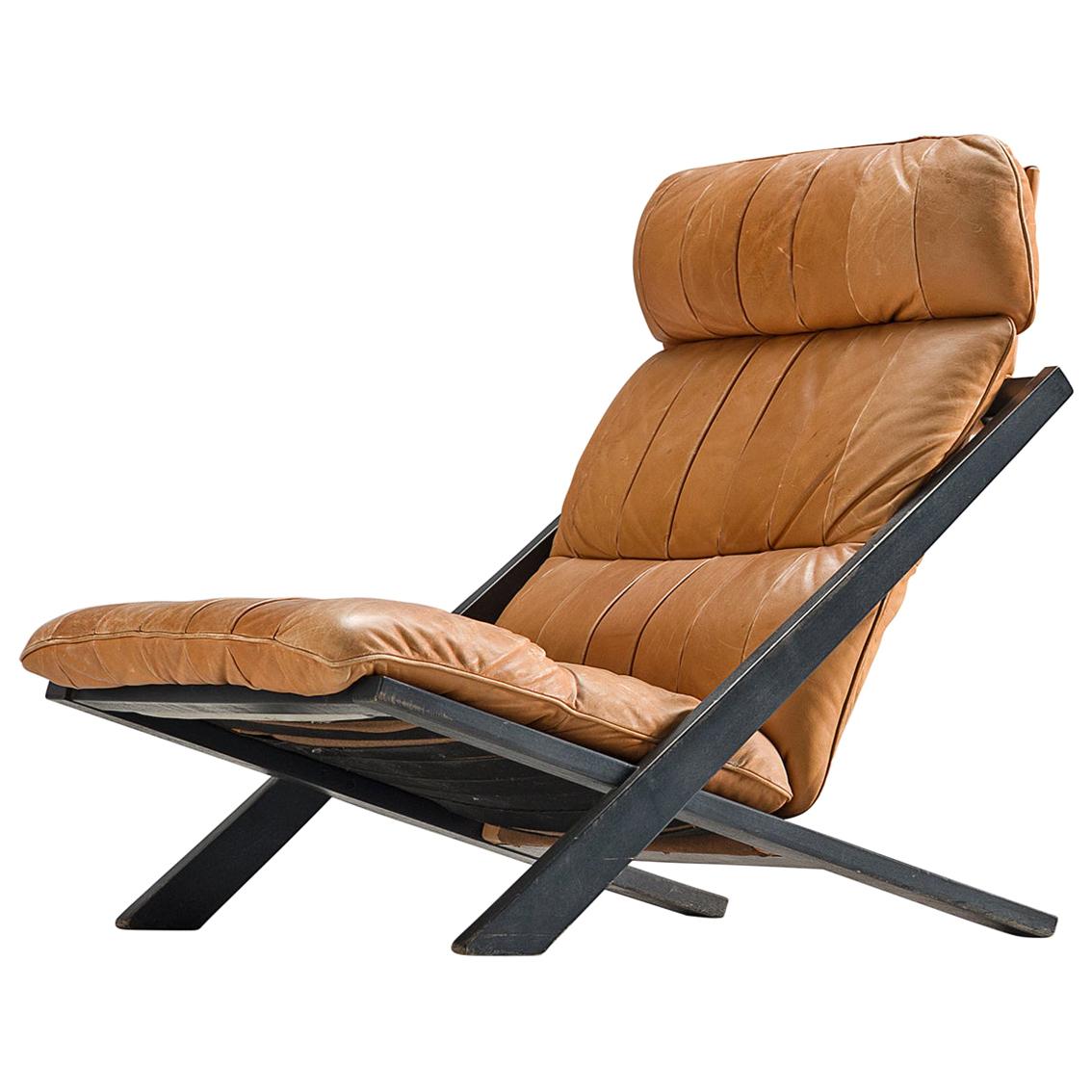 Midcentury Lounge Chair by Ueli Berger for De Sede Lounge in Cognac