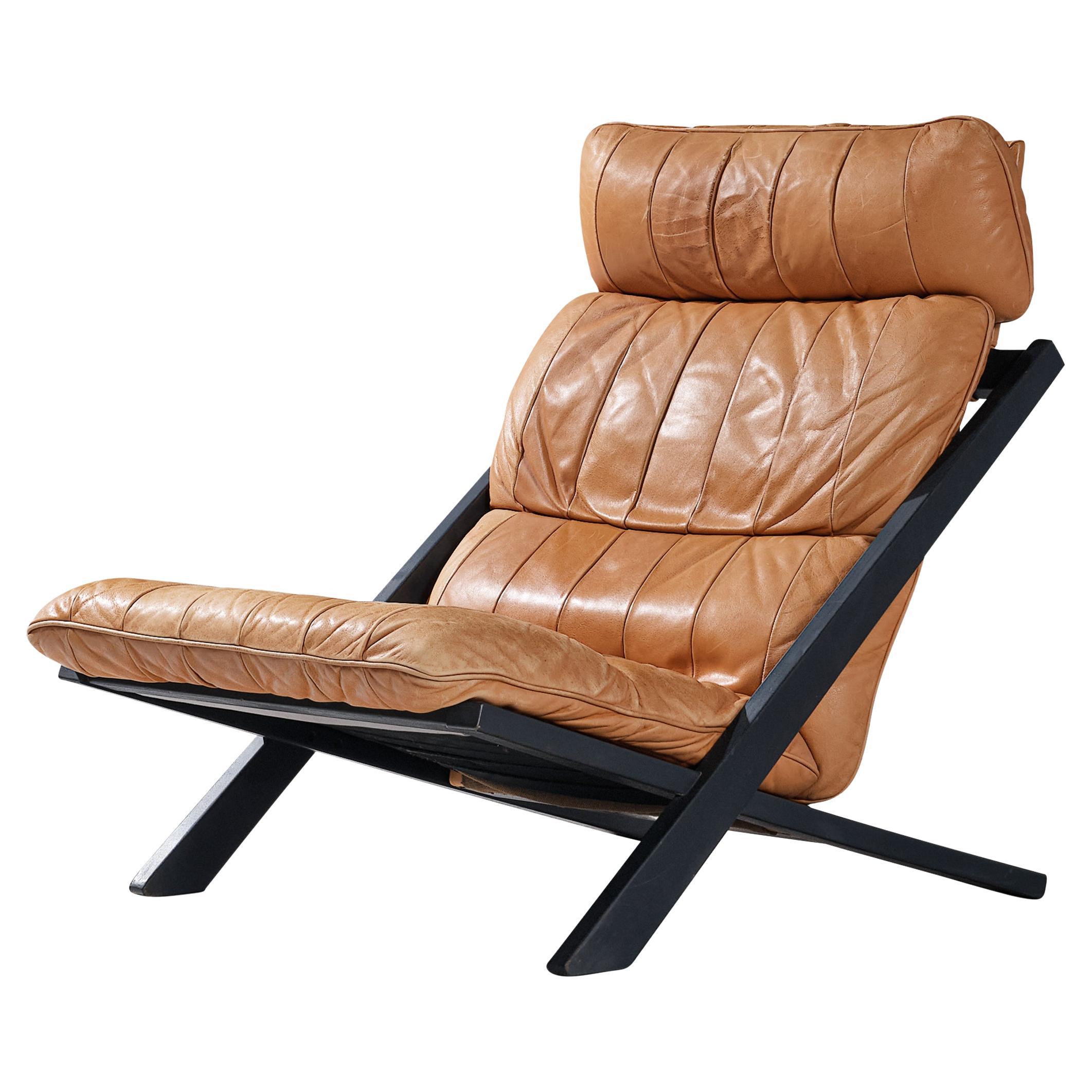 Ueli Berger pour De Sede fauteuil de salon en cuir cognac en vente