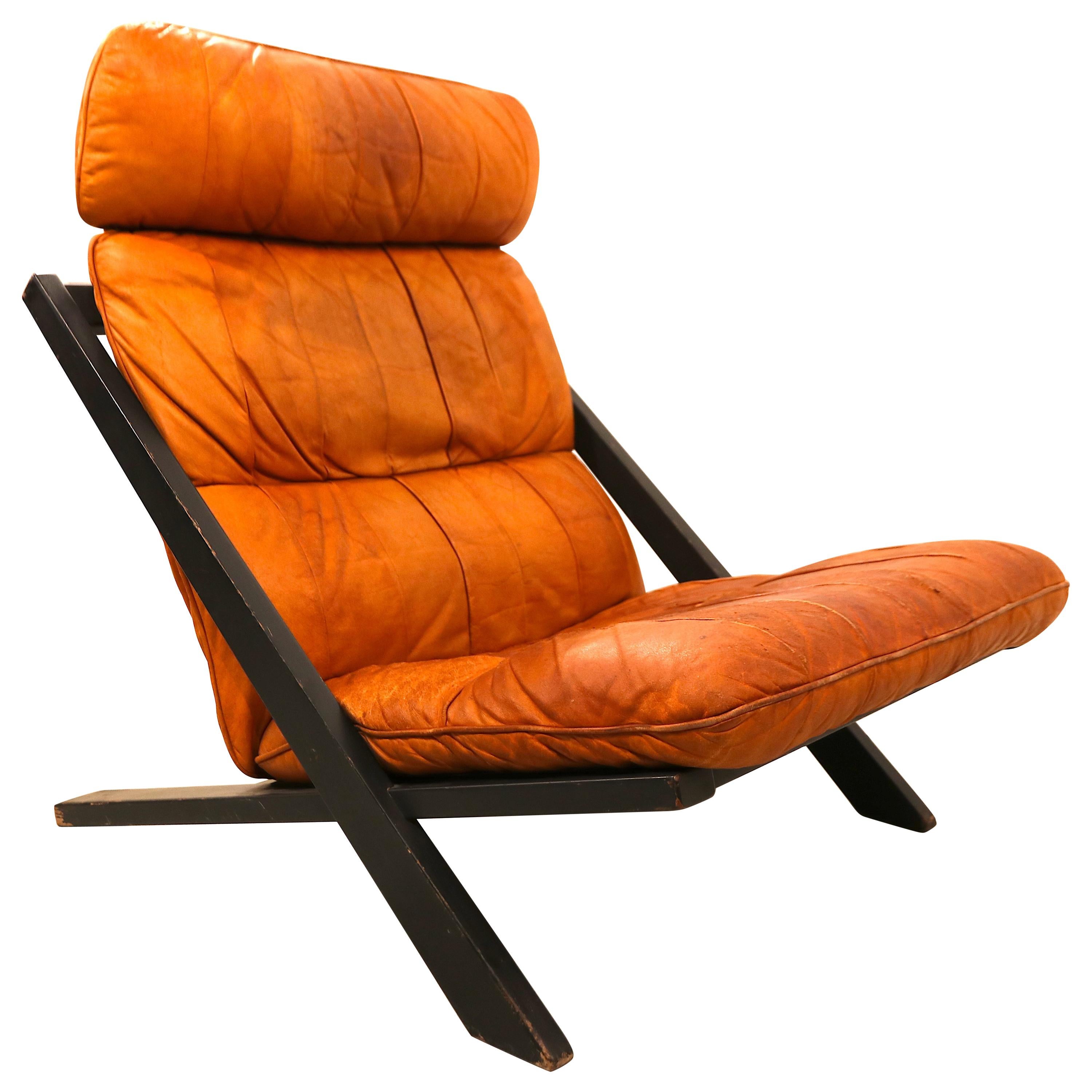 Ueli Berger for De Sede Lounge Chair, Tanned Leather For Sale