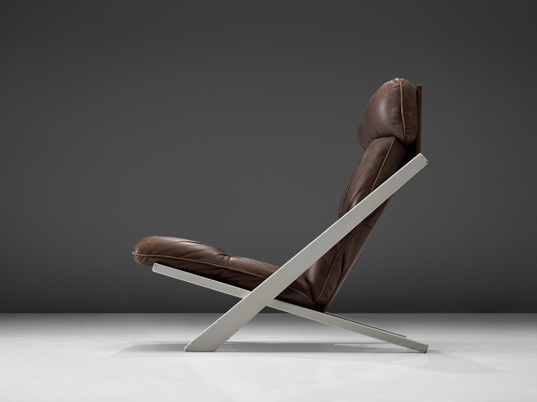 Post-Modern Ueli Berger Lounge Chair for De Sede in Dark Brown Leather