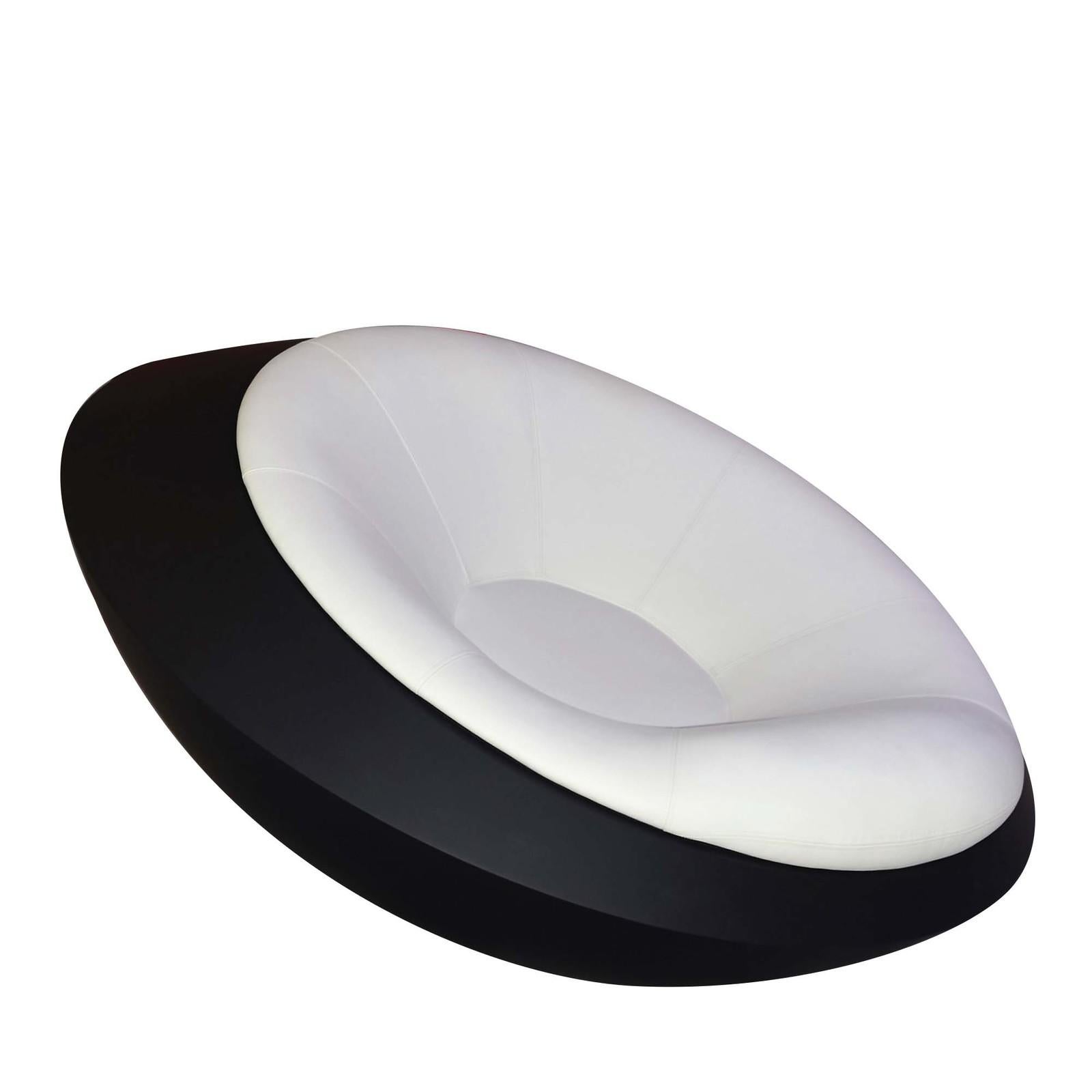 black and white armchair