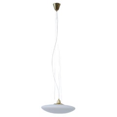 "UFO" Brass and Opal Ceiling Lamp Made in Sweden During the 1950s, ASEA