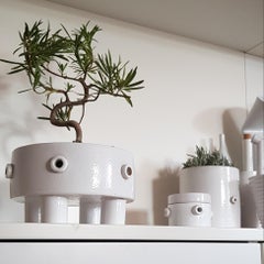 "Ufo" Cachepot Contemporary Ceramic.