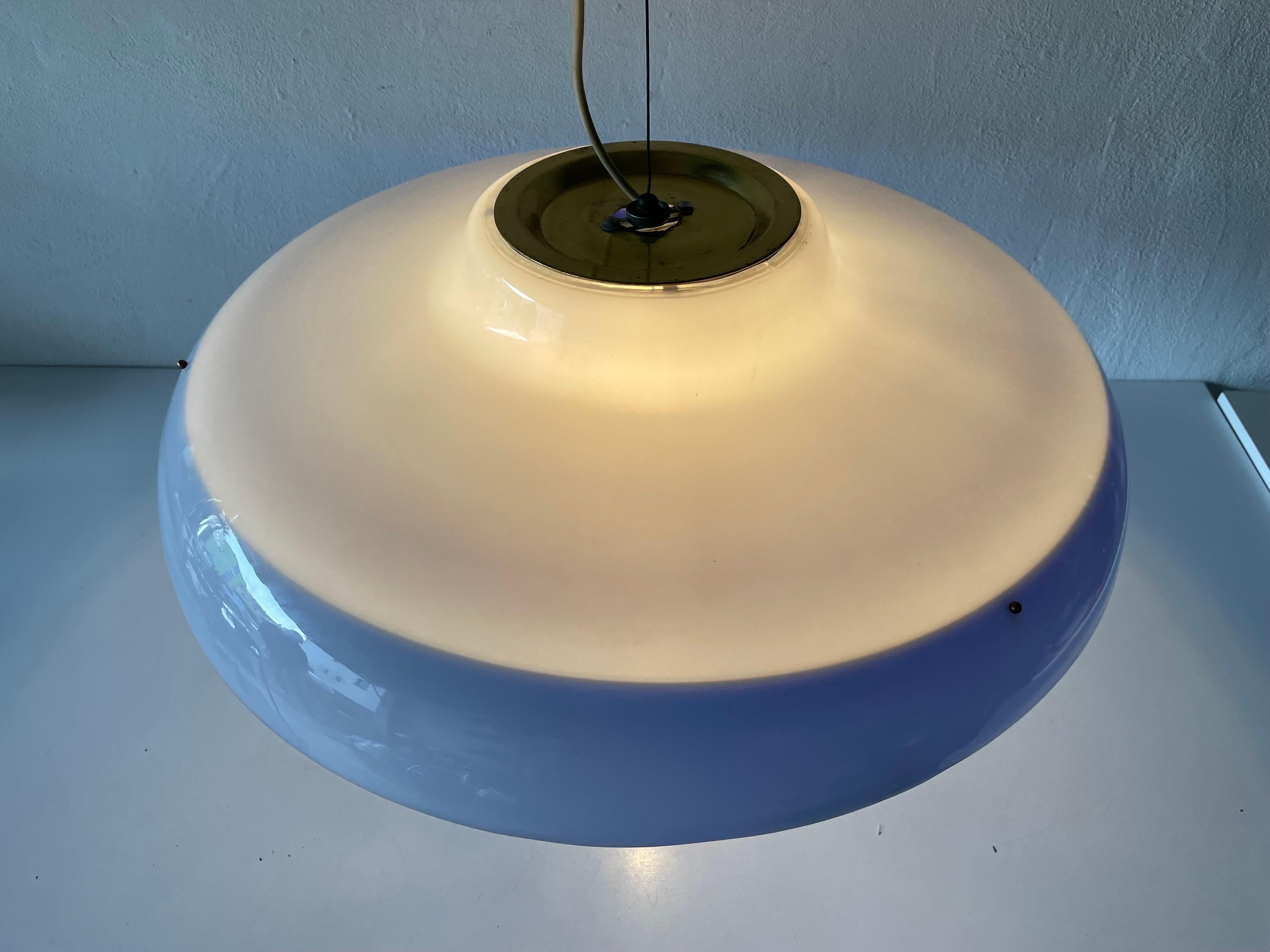 Ufo Design Blue & White Plexiglass XXL Pendant Lamp, 1970s, Italy For Sale 5