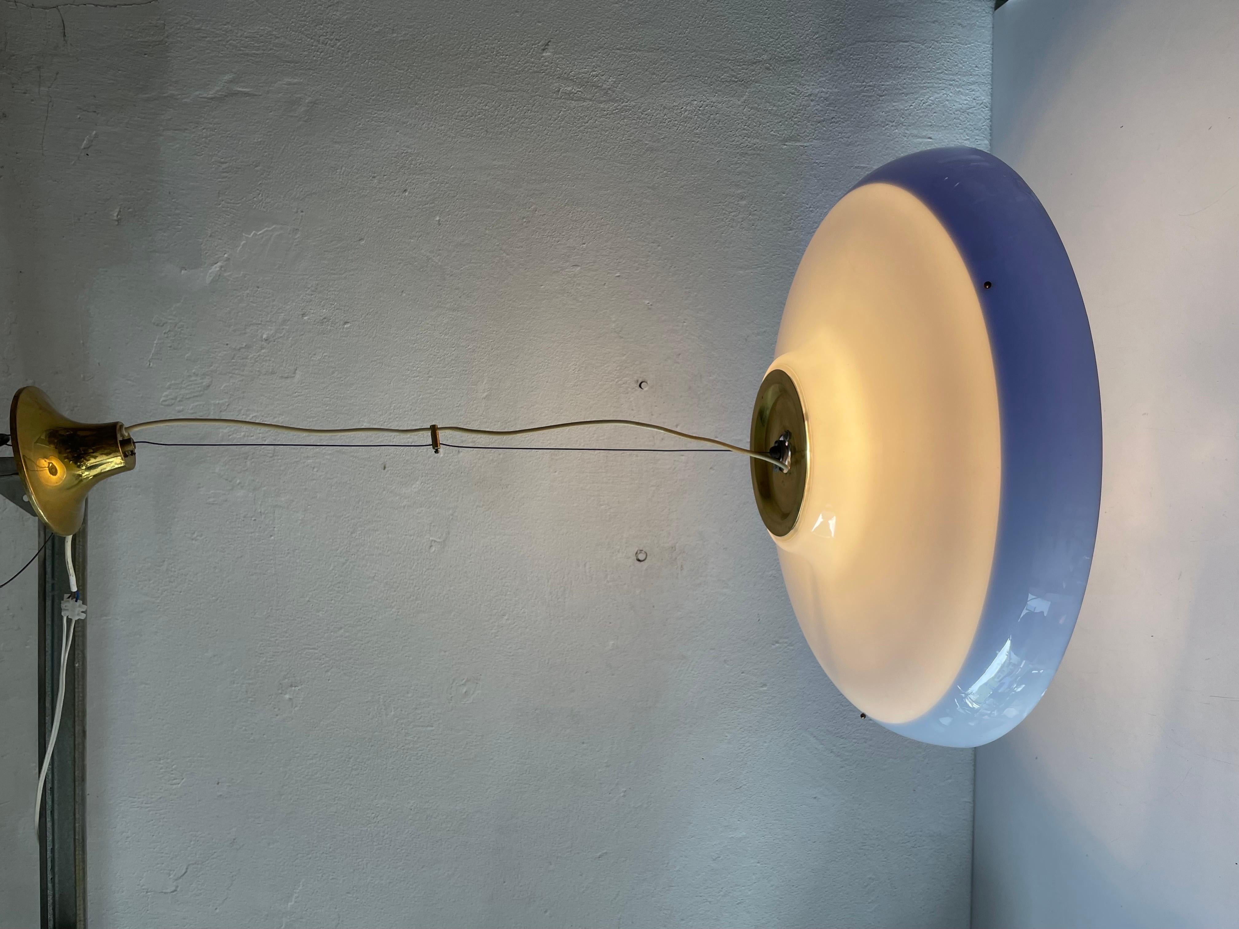 Ufo Design Blue & White Plexiglass XXL Pendant Lamp, 1970s, Italy For Sale 7
