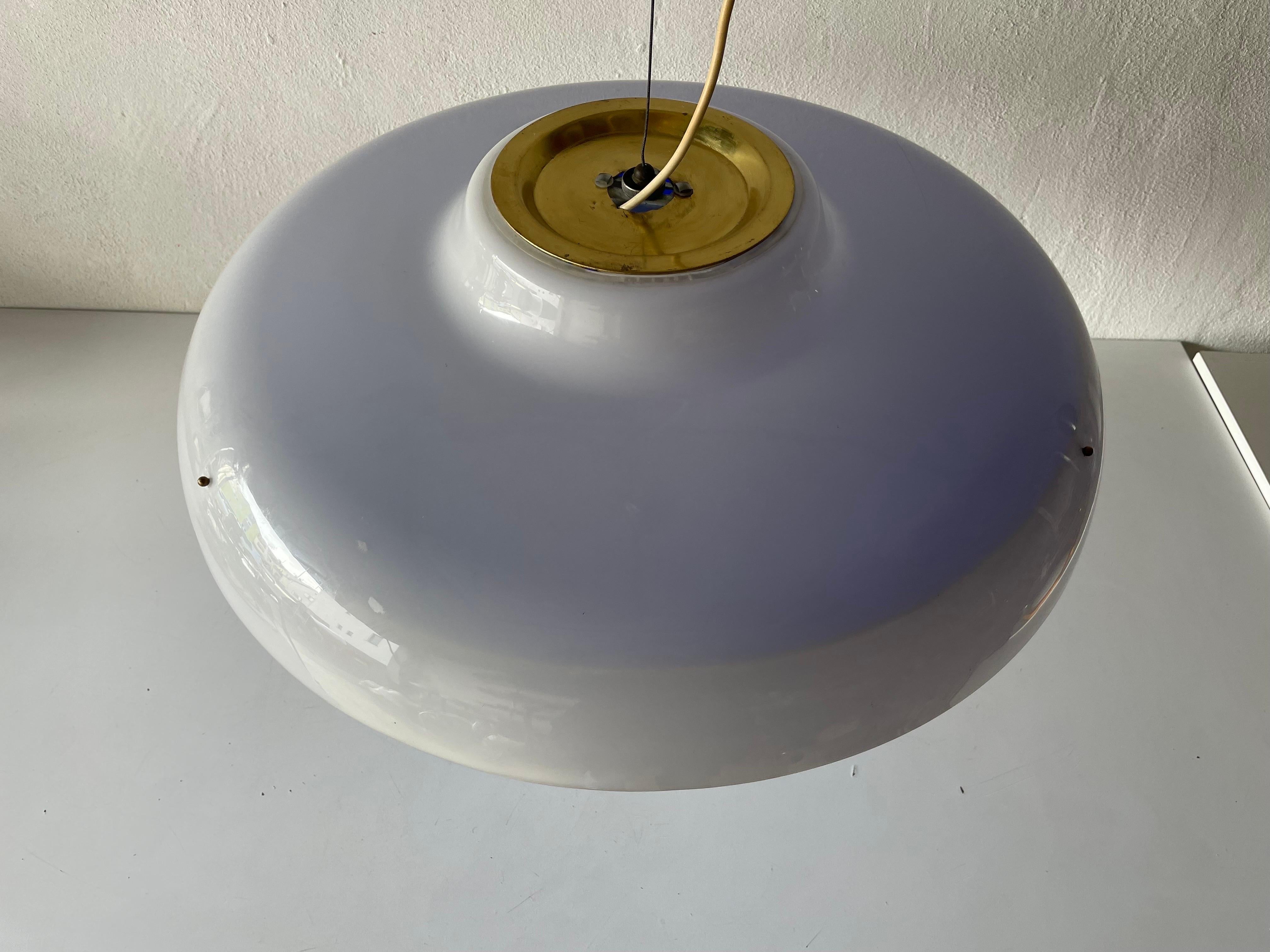 Italian Ufo Design Blue & White Plexiglass XXL Pendant Lamp, 1970s, Italy For Sale