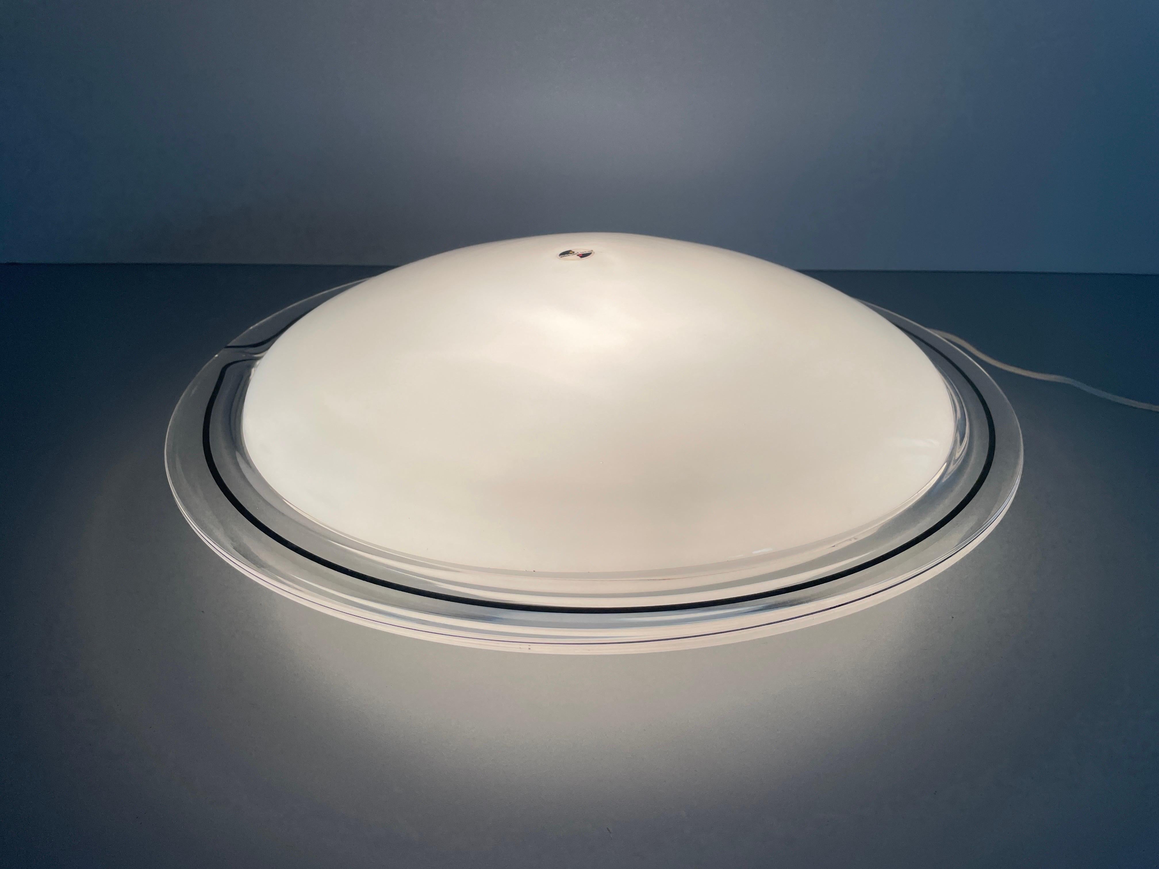 Ufo Design Full Glass XL Flush Mount Ceiling Lamp by Magia Luce, 1970s For Sale 4