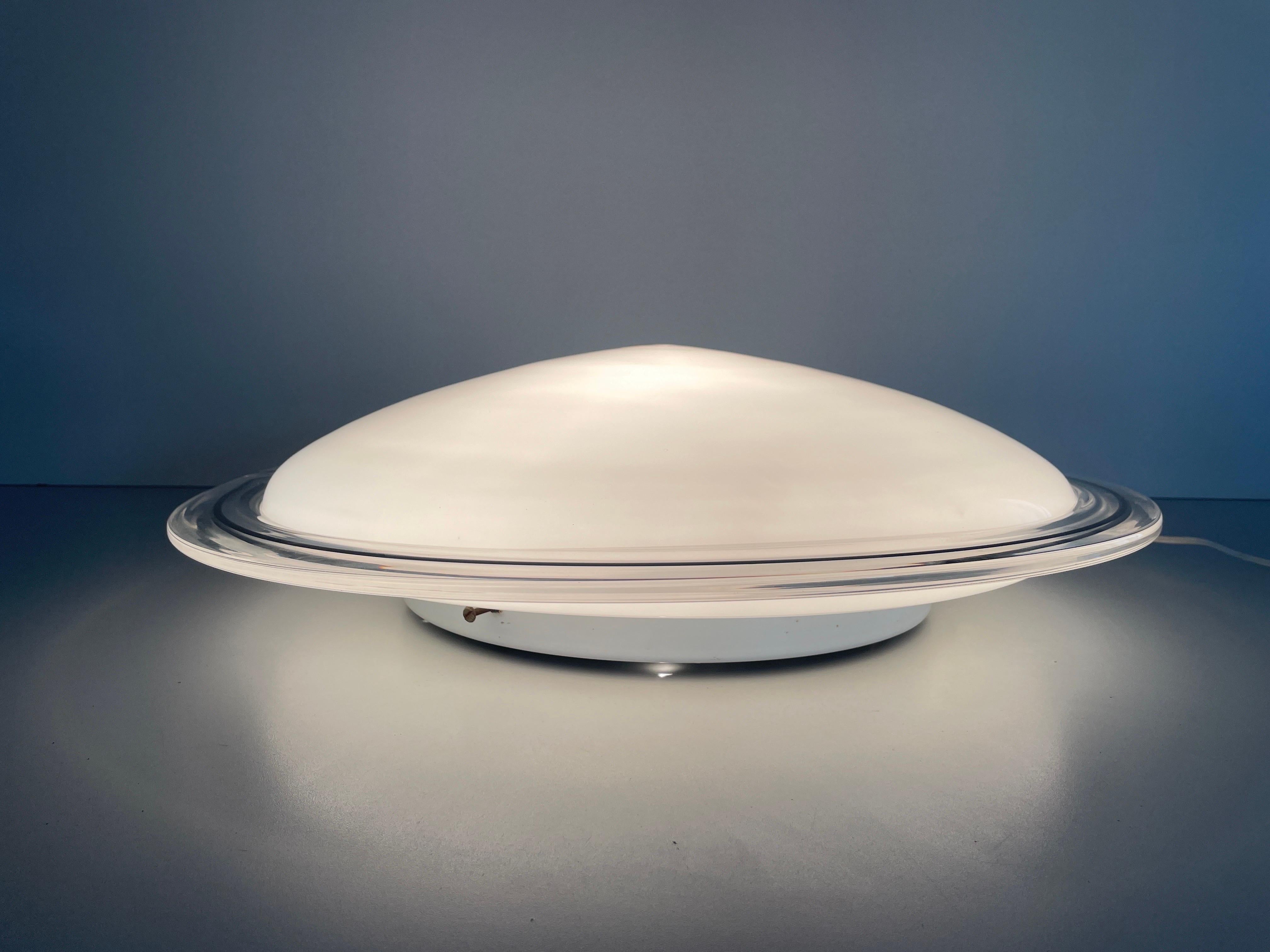 Ufo Design Full Glass XL Flush Mount Ceiling Lamp by Magia Luce, 1970s For Sale 7