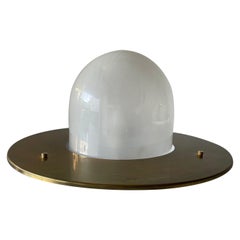 Ufo Design, montatura da incasso in vetro e ottone di Quattrifolio, anni '70, Italia