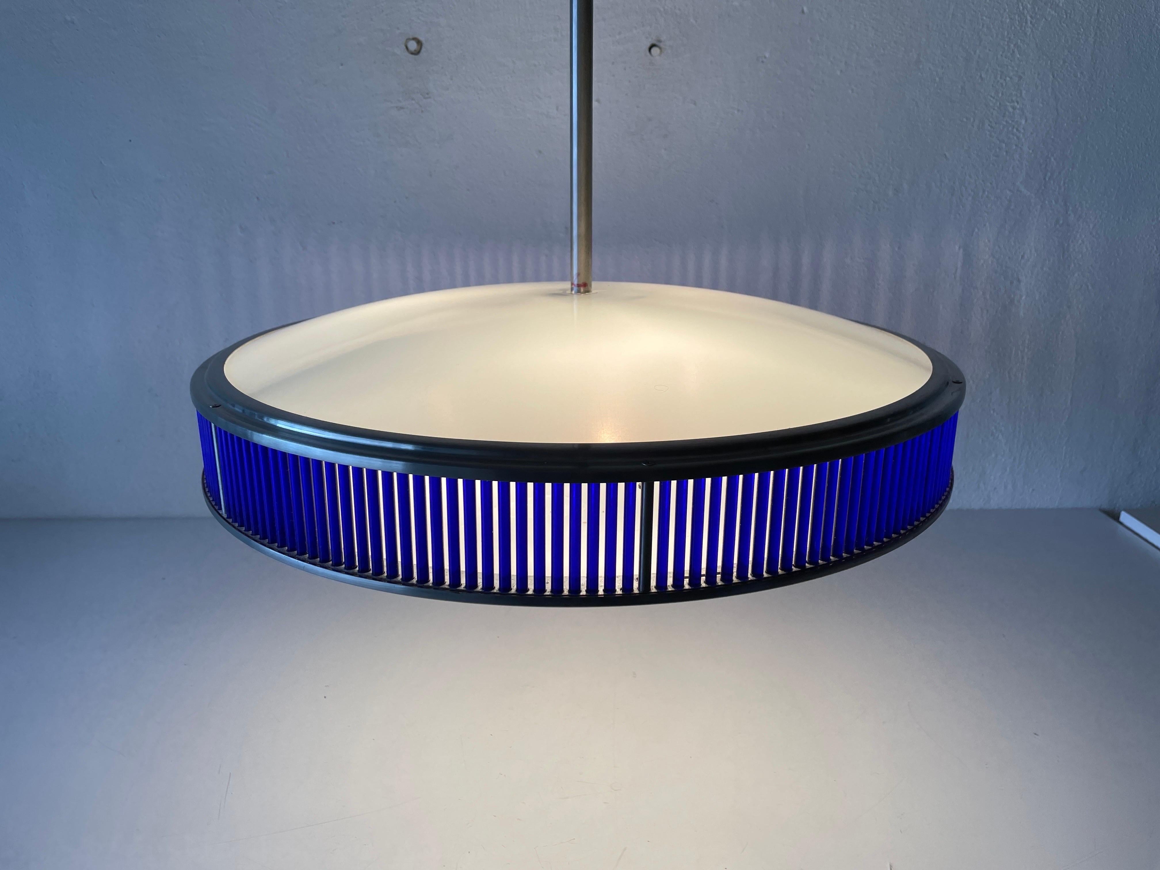 Ufo Design Glass & Blue Glass Ceiling Lamp by Gunther Lambert, Germany, 1970s For Sale 4