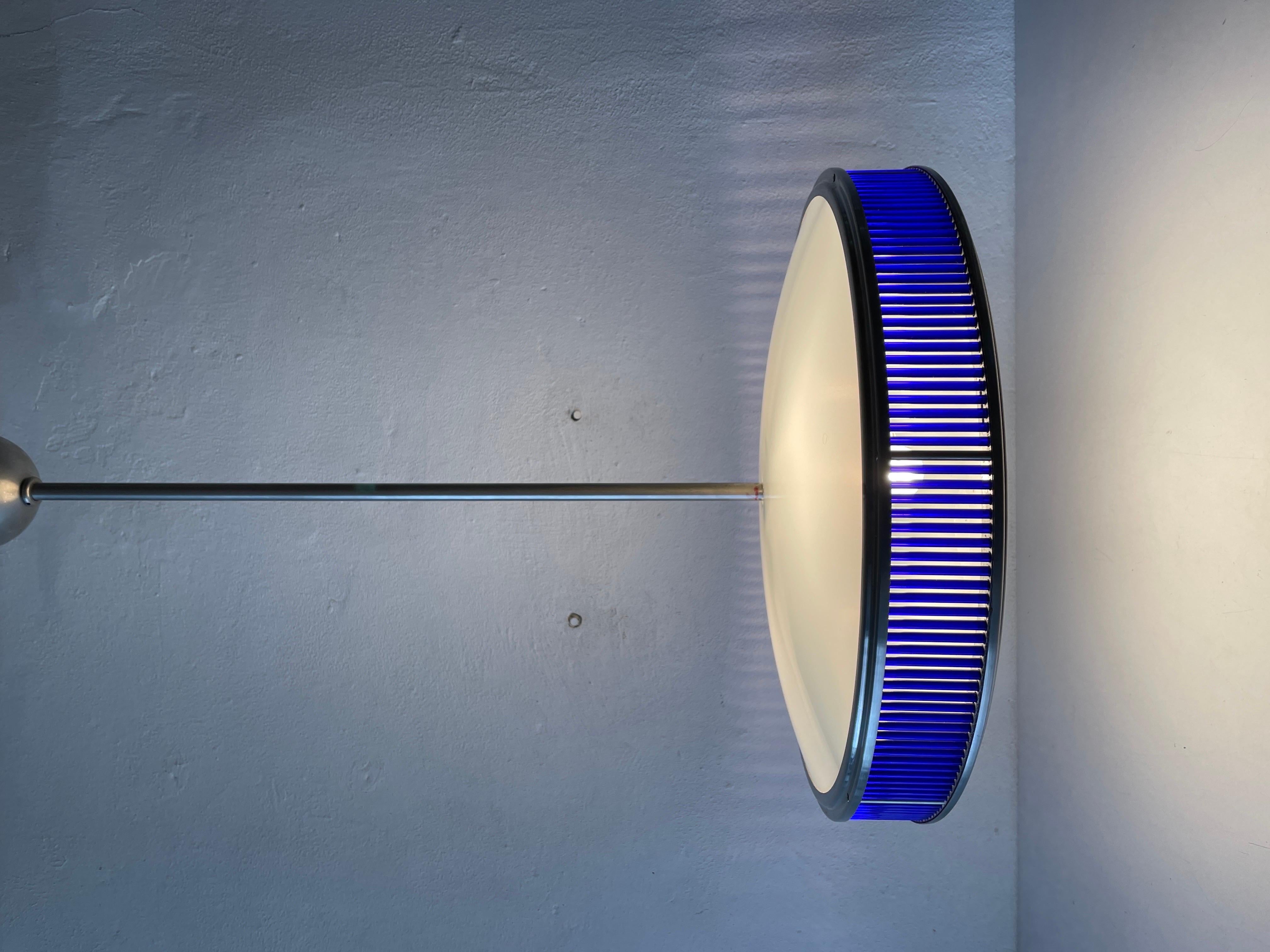 Ufo Design Glass & Blue Glass Ceiling Lamp by Gunther Lambert, Germany, 1970s For Sale 7