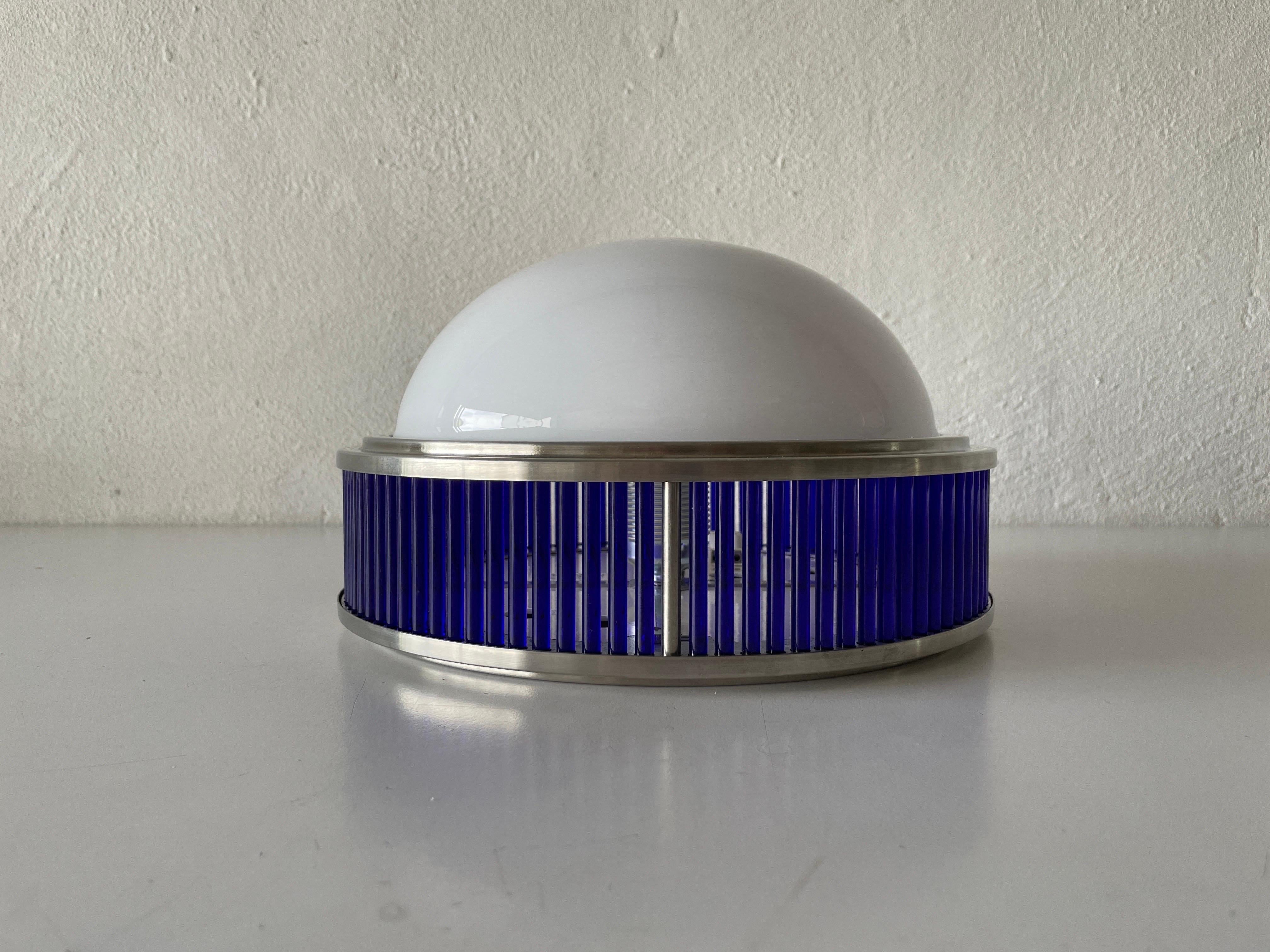 Late 20th Century Ufo Design Glass & Blue Glas Flush Mount by Gunther Lambert, 1970s, Germany For Sale