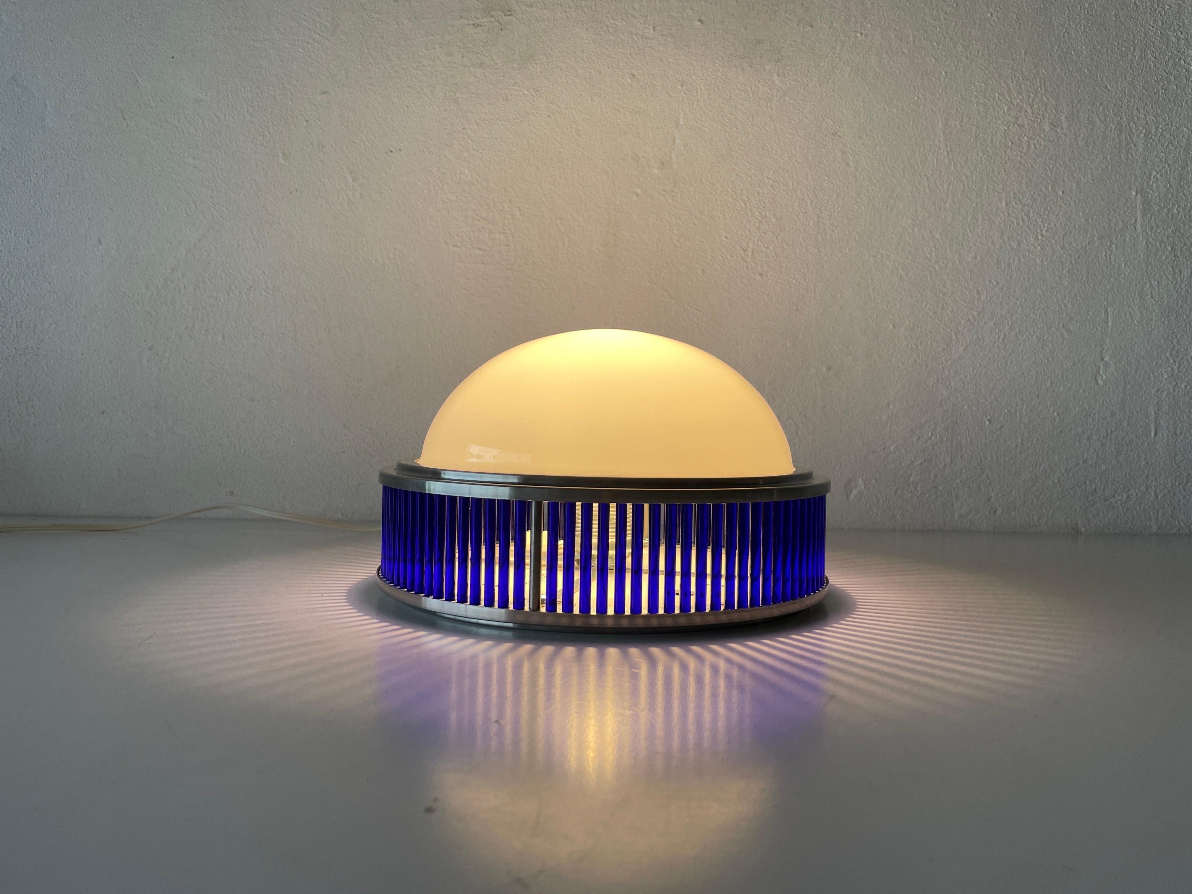 Late 20th Century Ufo Design Glass & Blue Glas Flush Mount by Gunther Lambert, 1970s, Germany For Sale