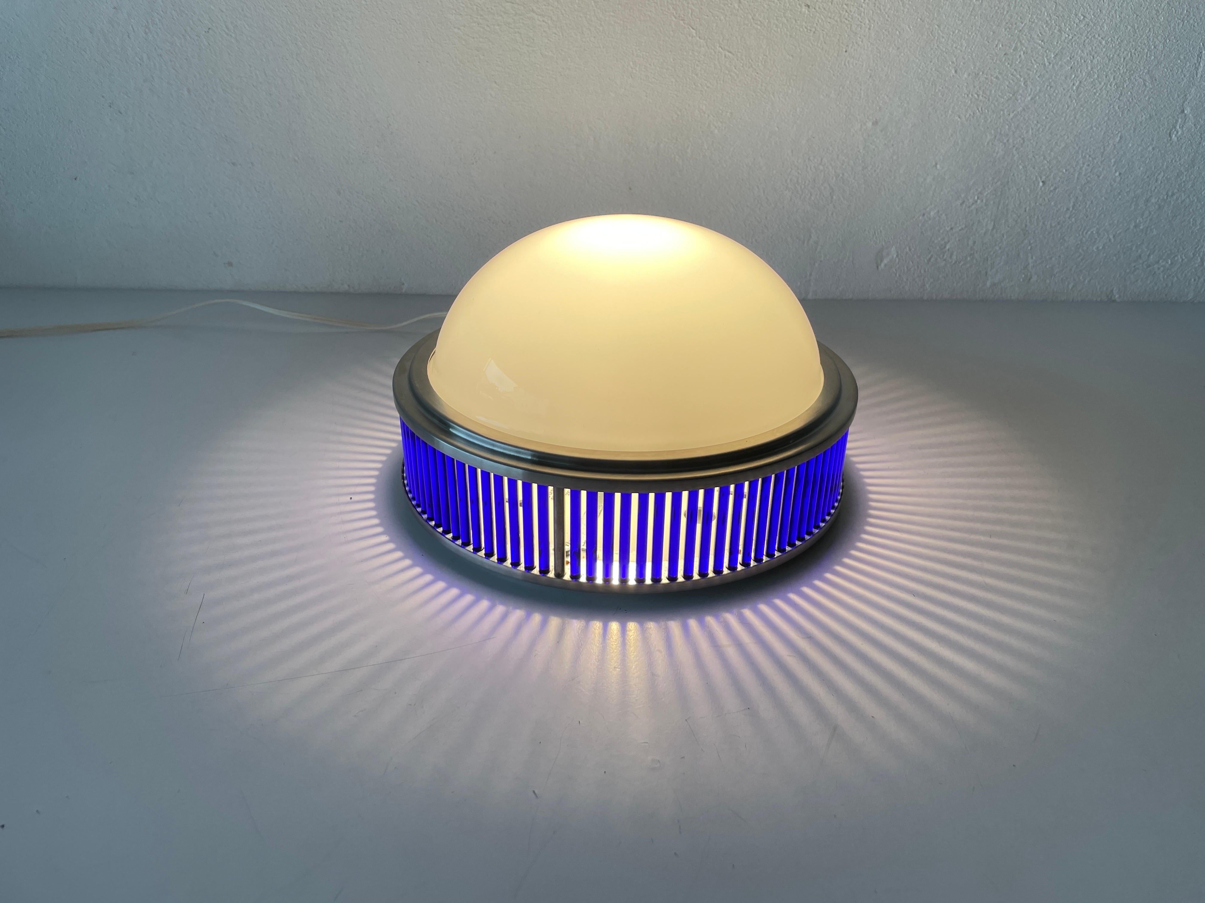 Ufo Design Glass & Blue Glas Flush Mount by Gunther Lambert, 1970s, Germany For Sale 2