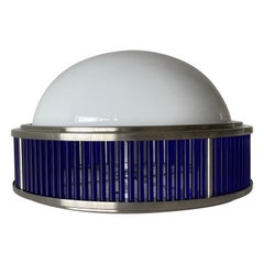 Monture encastrée en verre bleu et en verre Ufo Design de Gunther Lambert, 1970, Allemagne