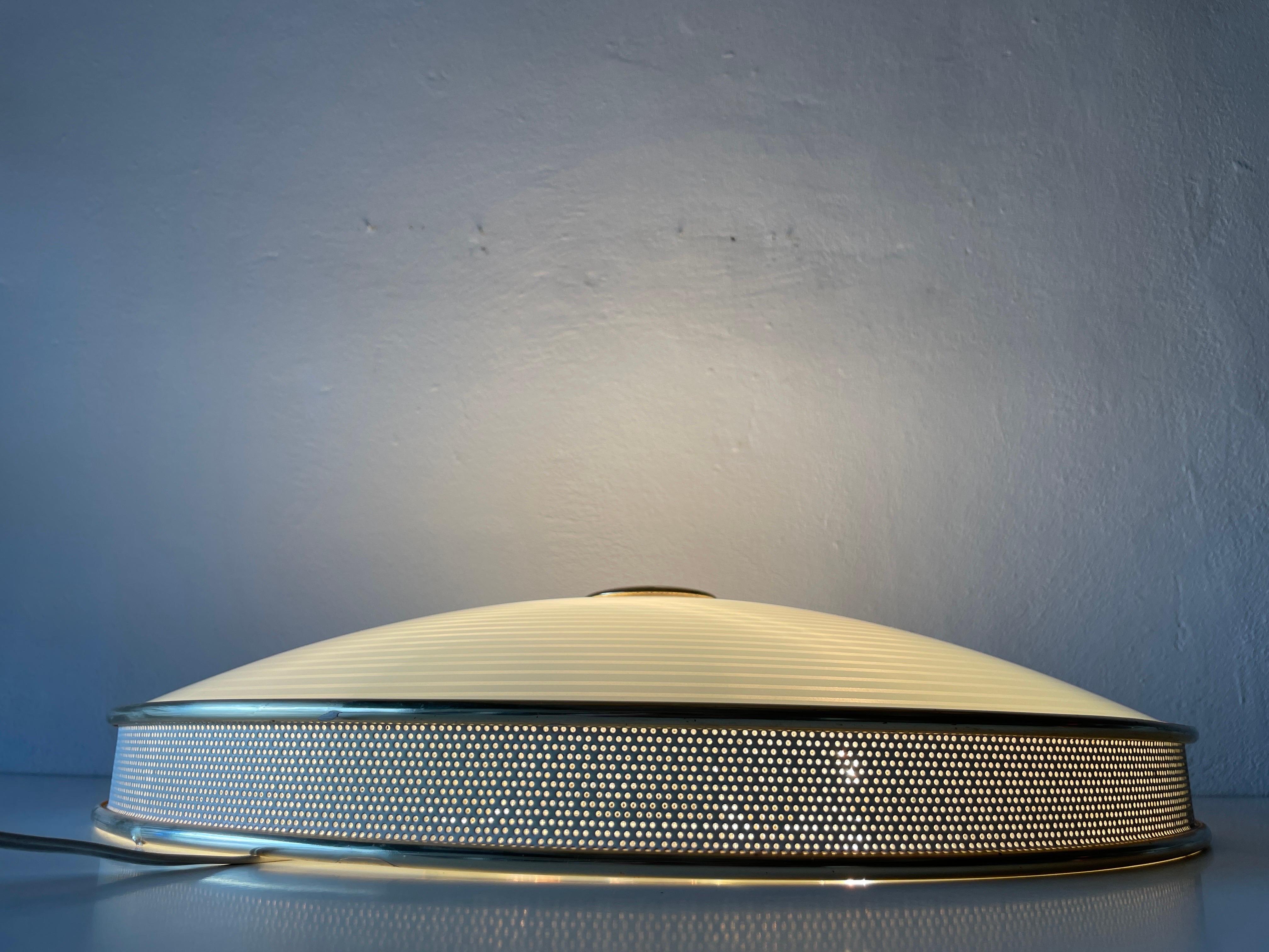 Ufo Design Glass Metal Flush Mount Ceiling Lamp by Hillebrand, 1950s, Germany For Sale 5