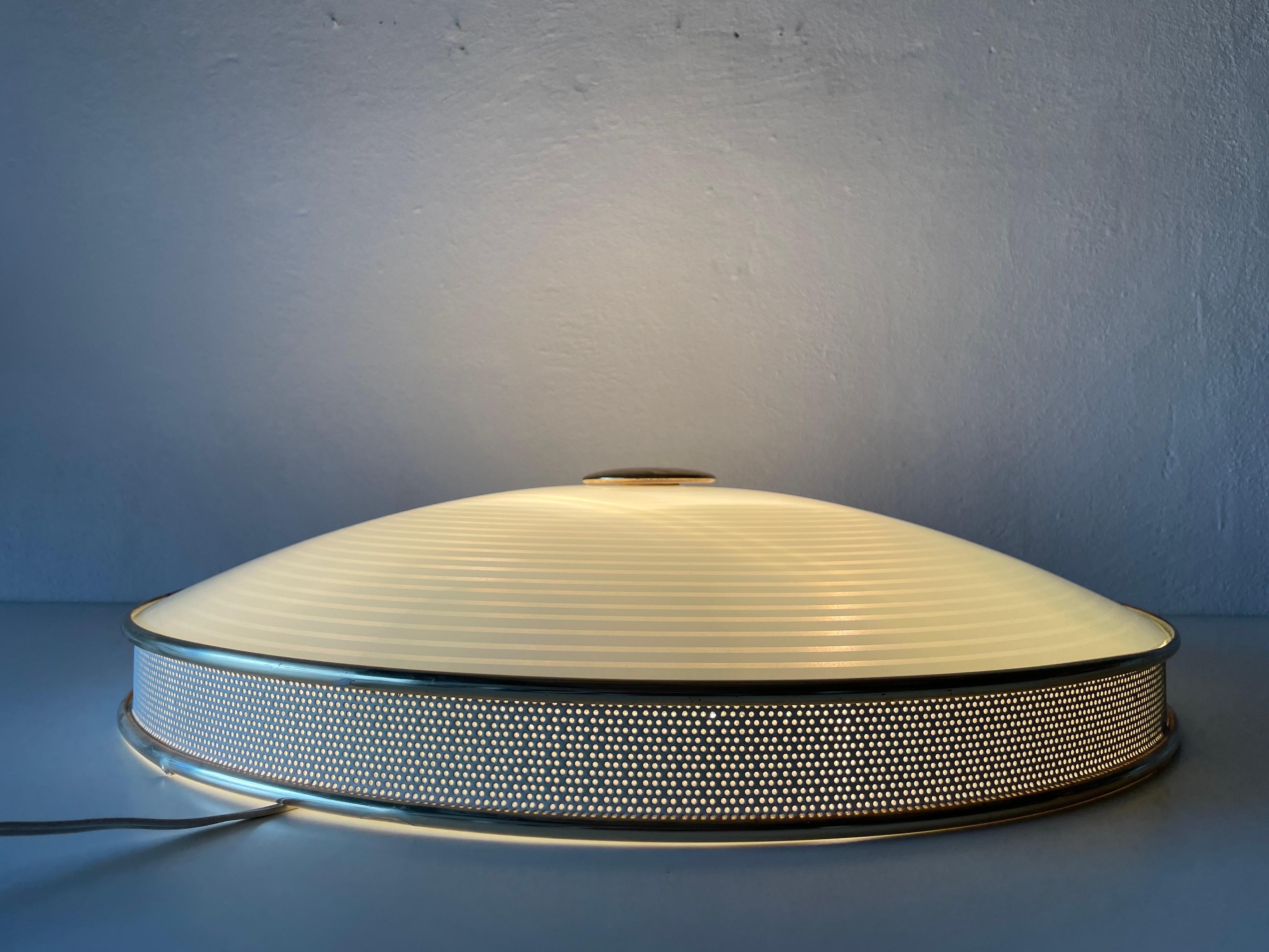 Ufo Design Glass Metal Flush Mount Ceiling Lamp by Hillebrand, 1950s, Germany For Sale 6