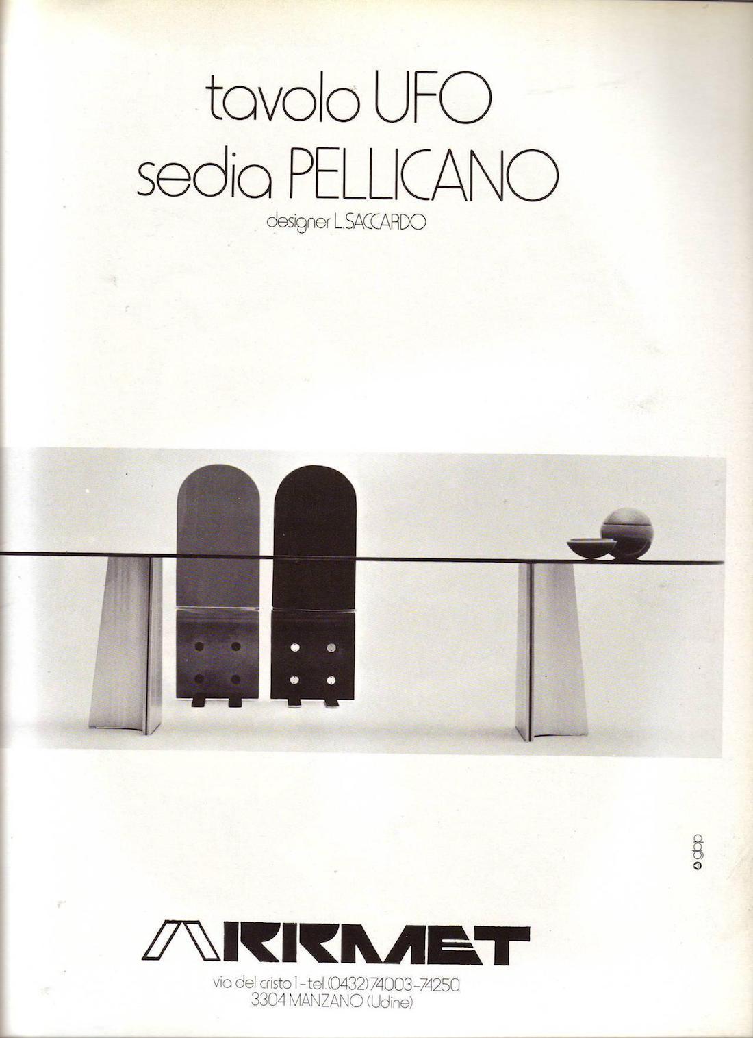 Ufo Italian Round Dining Table by Luigi Saccardo for Arrmet, 1970s 7