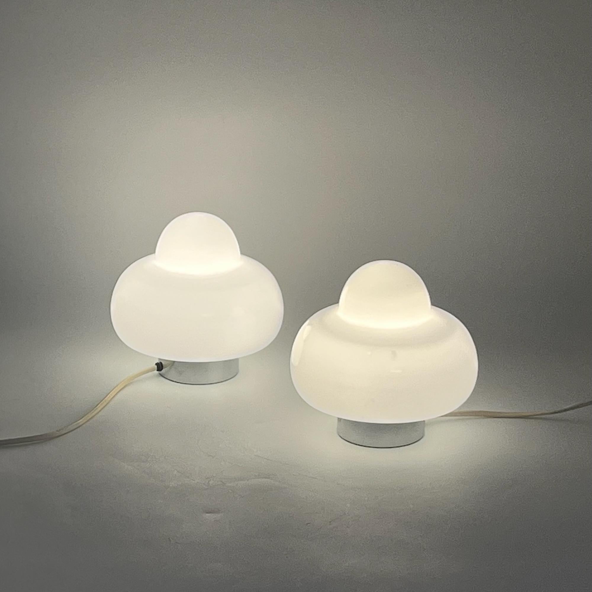 UFO Space Age Lamps - Flying Saucer 1970s Table Lights Italy, Set of 2 5