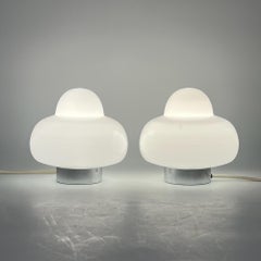 UFO Space Age Lamps - Flying Saucer 1970s Table Lights Italy, Set of 2