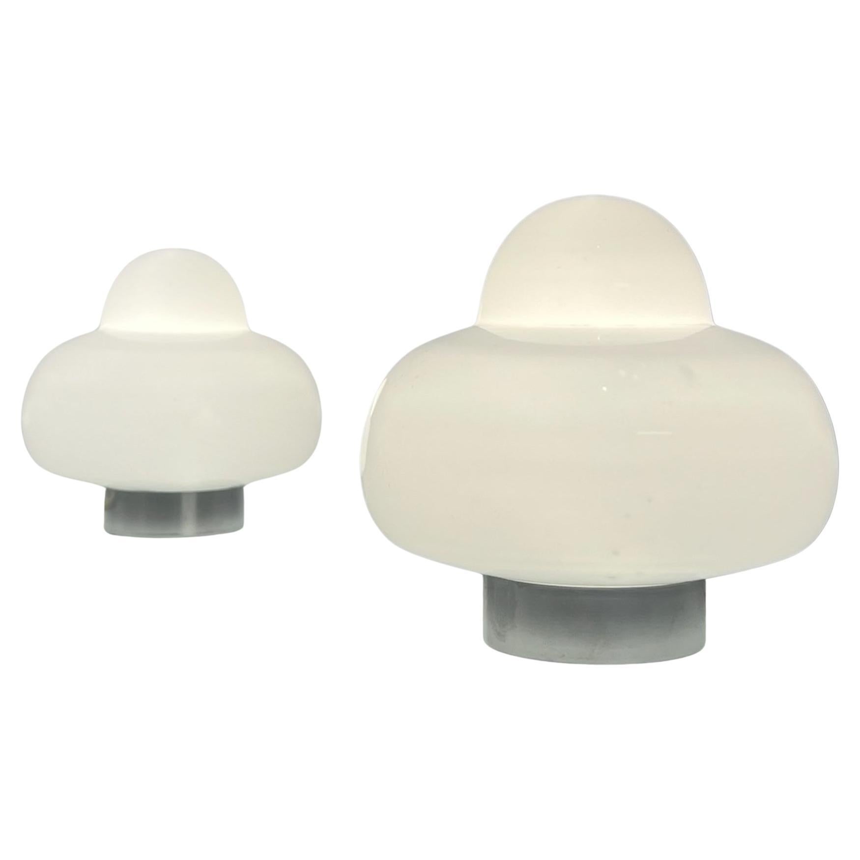 UFO Space Age Lamps - Flying Saucer 1970s Table Lights Italy, Set of 2 For Sale