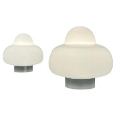 Retro UFO Space Age Lamps - Flying Saucer 1970s Table Lights Italy, Set of 2