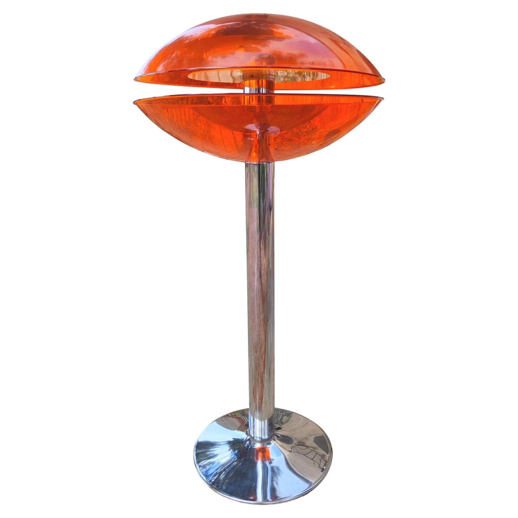 Ufo Space Age Lucite Plexiglass Floor Lamp 1970 Midcentury Rare