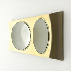 UFO Wall Mirror Italian Space Age Design in Flexible Ivory Plastic 1970s