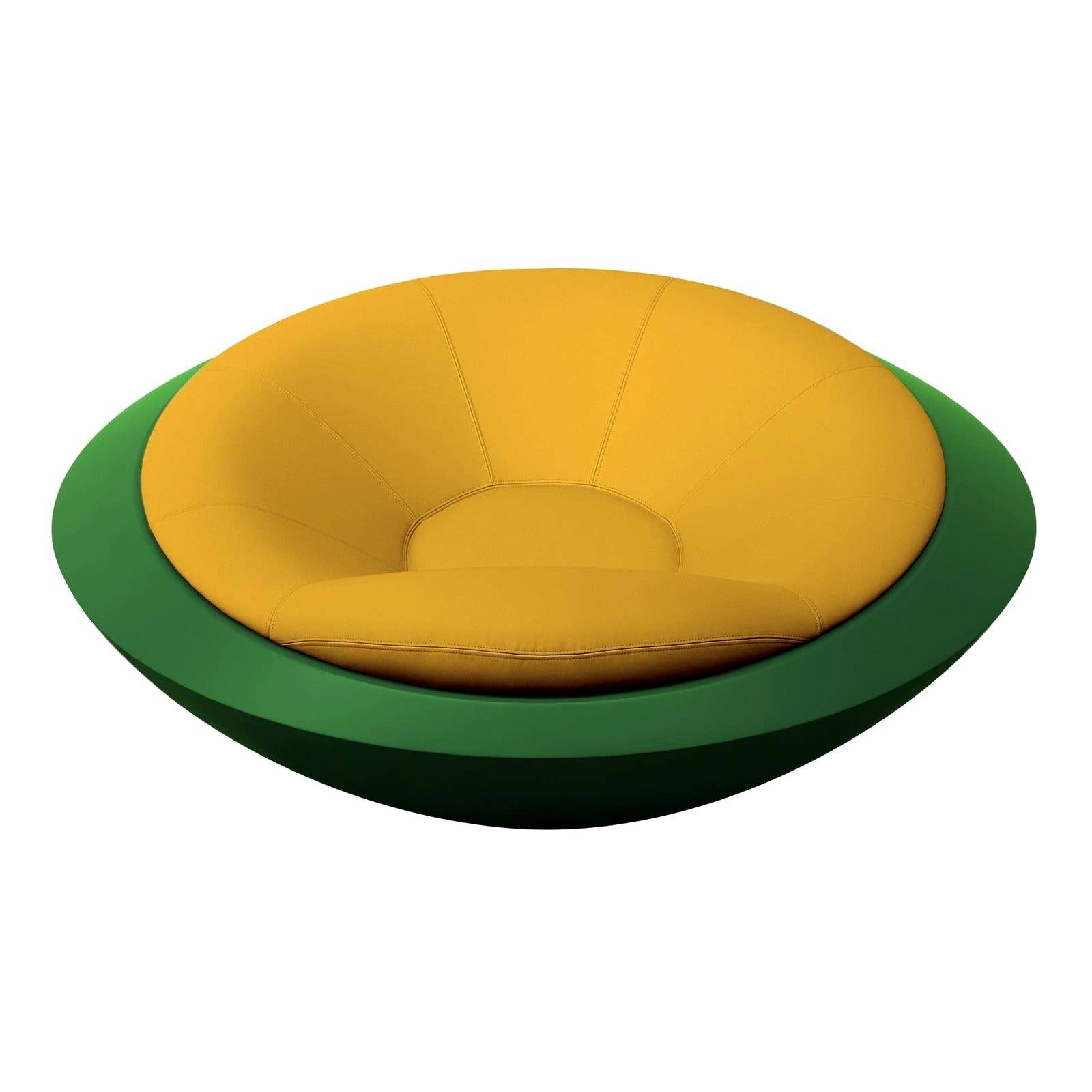 U.F.O Yellow and Green Round Armchair