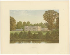 Ugbrooke, Devon, Antique Morris Woodblock Print, circa 1870
