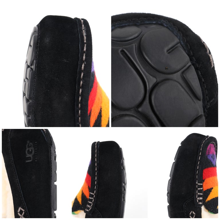 NEW Mens UGGS Black Leather/Wool/Multicolor Mens UGG® Neuman Slipper - Black | Journeys main image 3