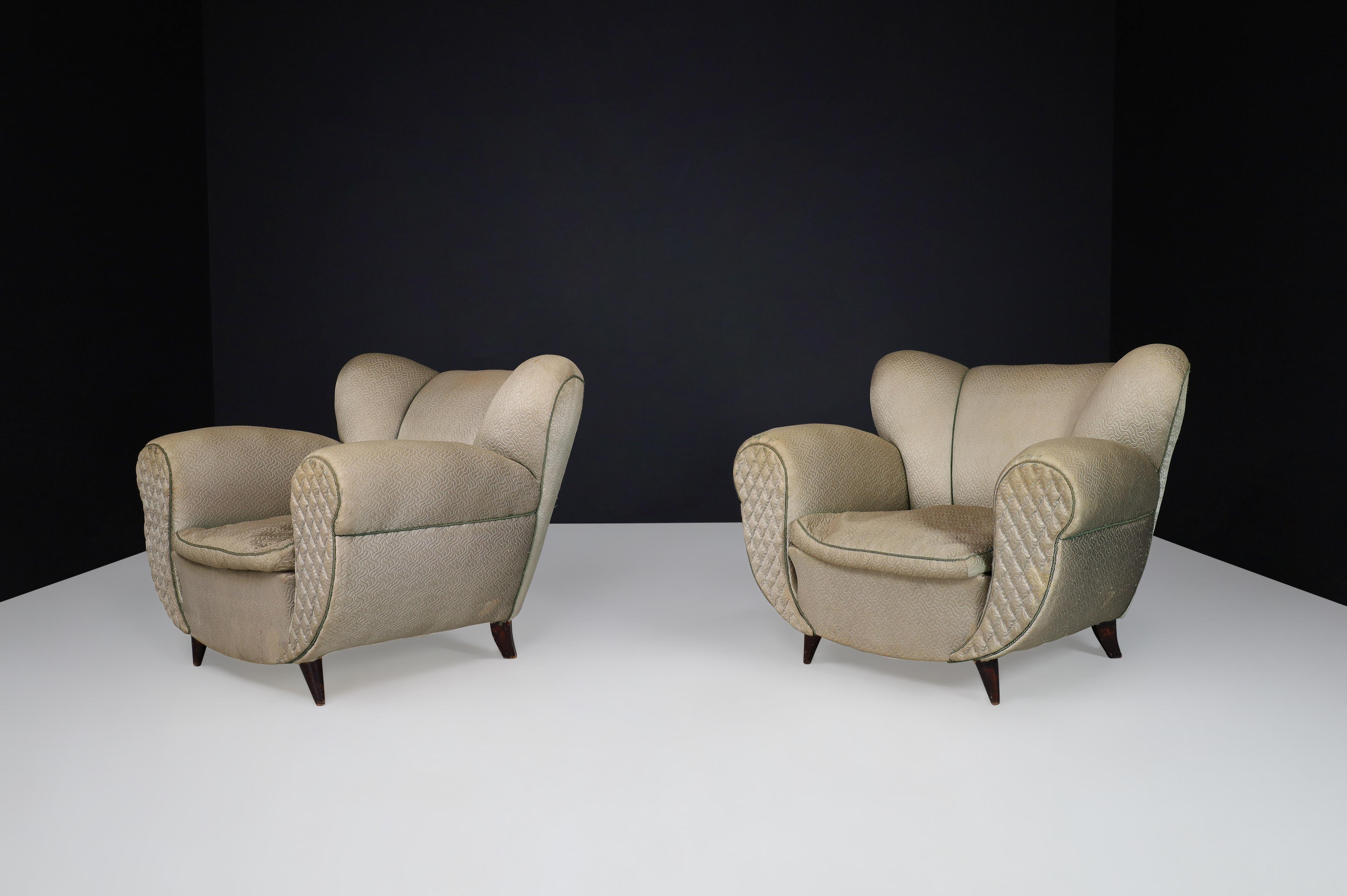 Uglielmo Ulrich Art Deco Lounge Chairs in Original Fabric, Italy 1930s 5