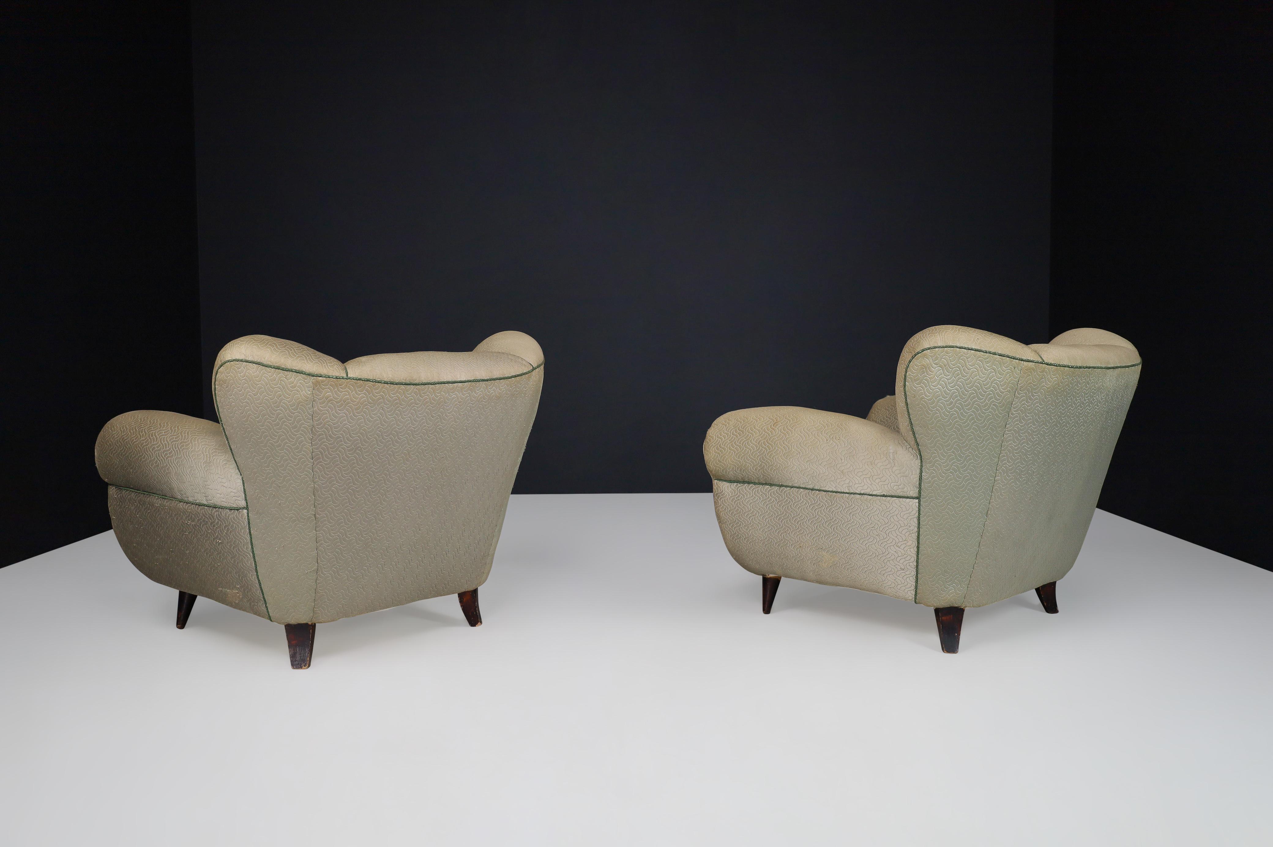 Uglielmo Ulrich Art Deco Lounge Chairs in Original Fabric, Italy 1930s For Sale 6
