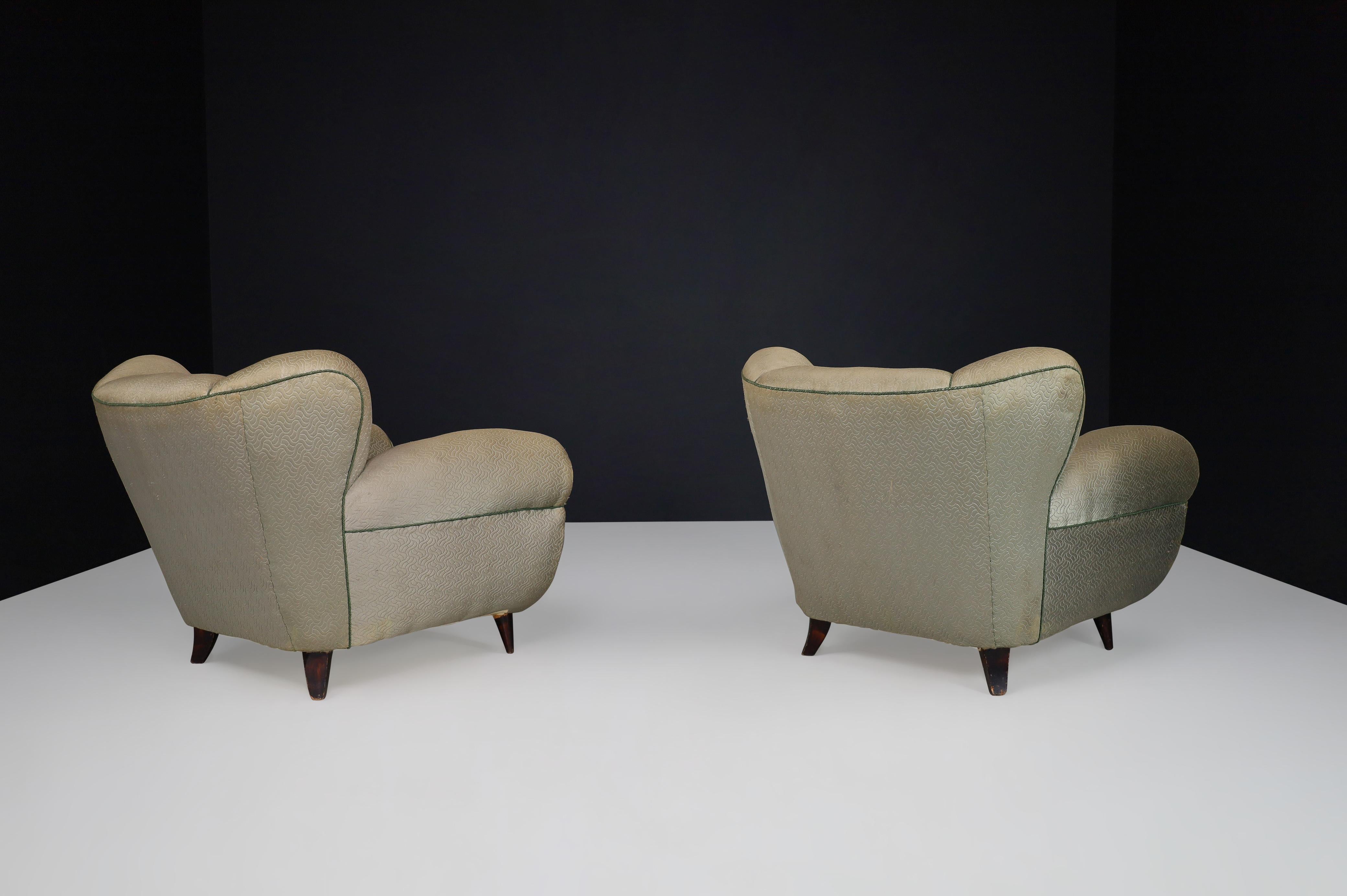 Uglielmo Ulrich Art Deco Lounge Chairs in Original Fabric, Italy 1930s For Sale 7
