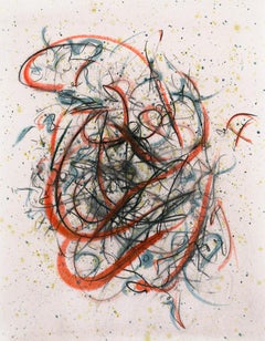 « Conversation », expression abstraite au fusain et à l'aquarelle, édition limitée 15
